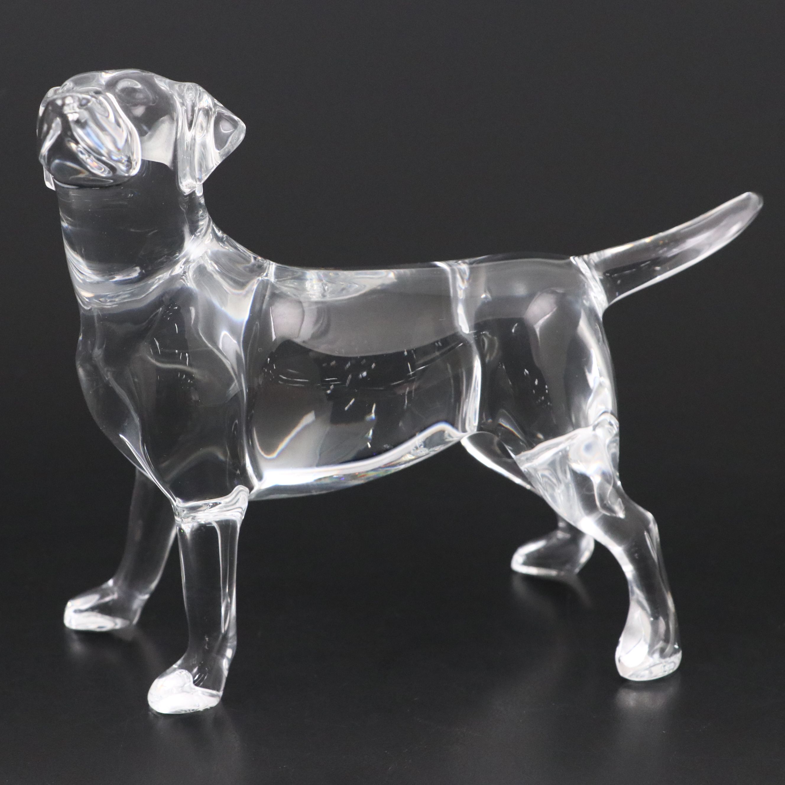 Robert Rigot for Baccarat "Dreamer" and "Labrador" Crystal Figurines