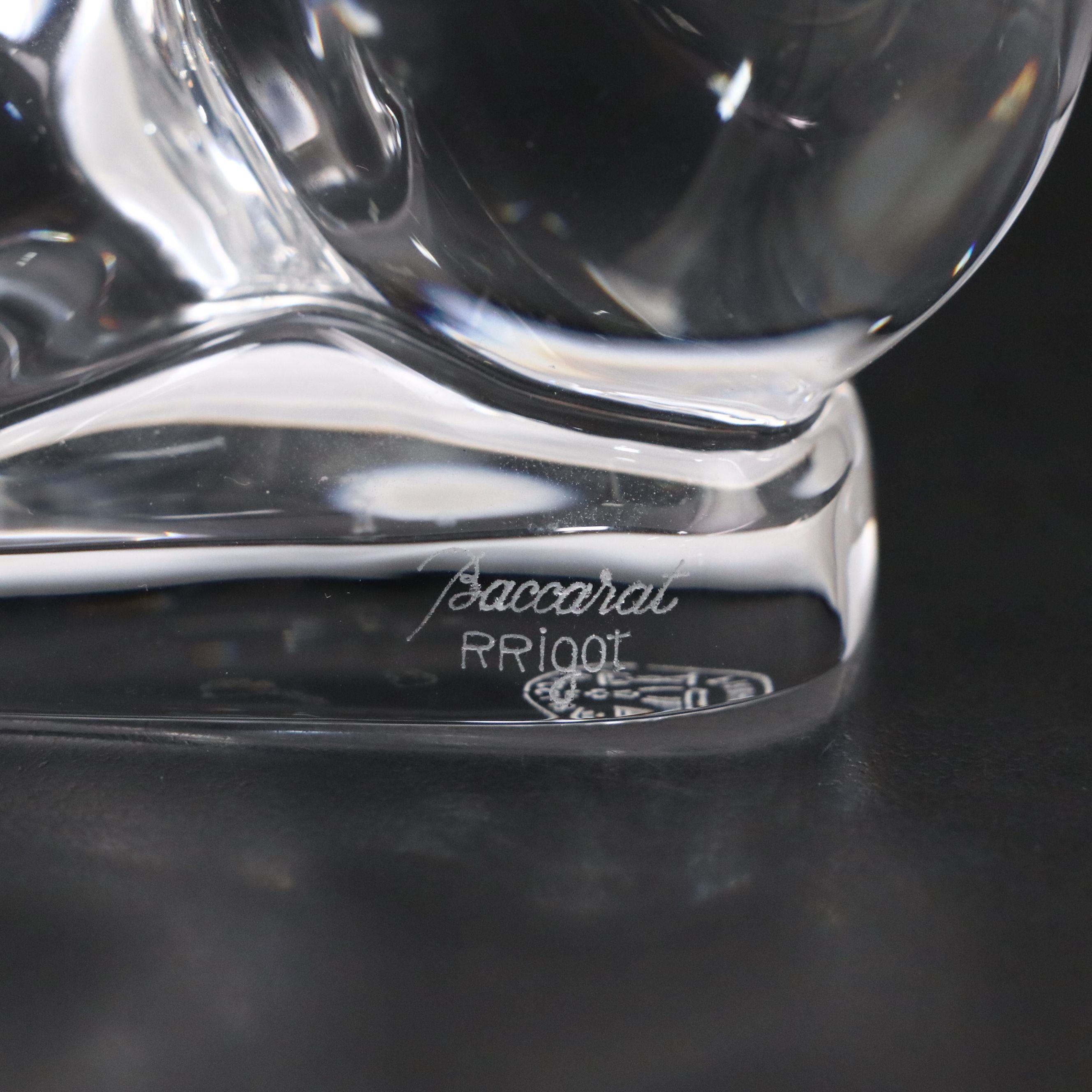 Robert Rigot for Baccarat "Dreamer" and "Labrador" Crystal Figurines