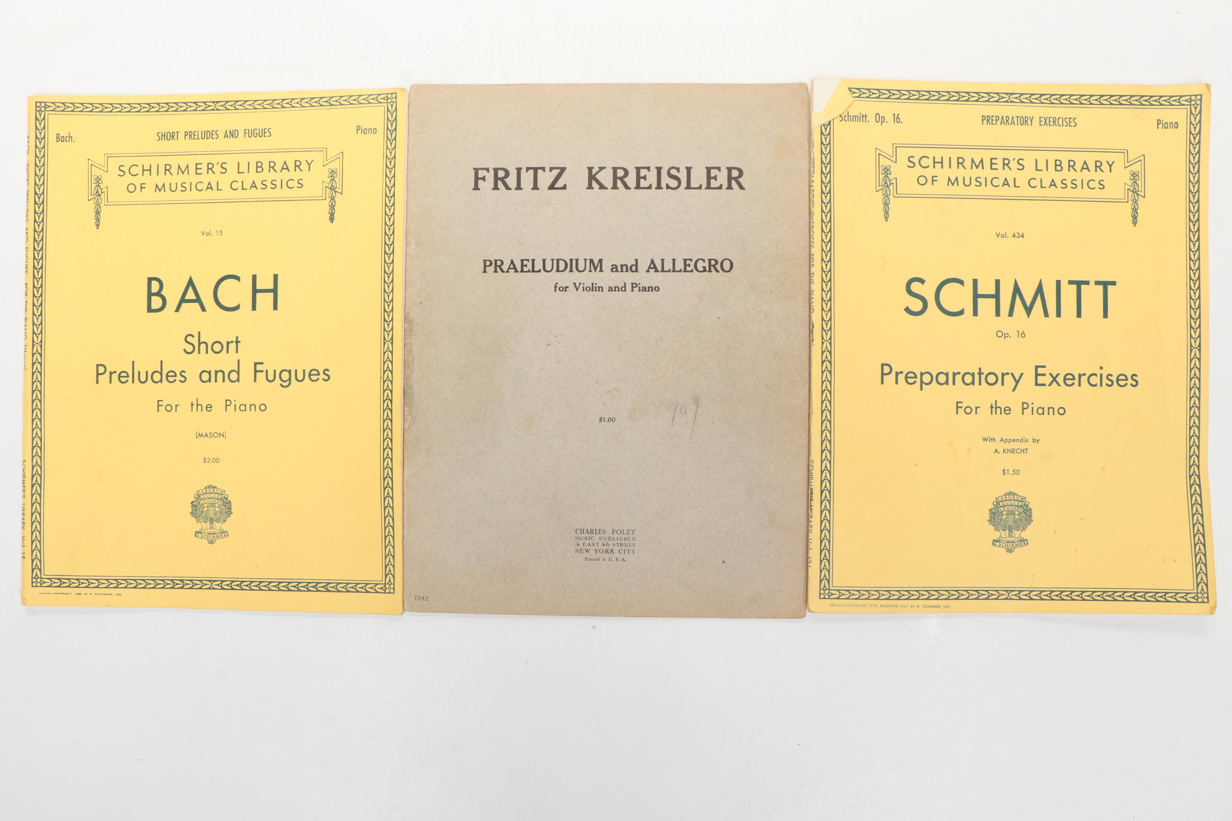 A.R. Seidel 3/4 Violin with Hard Case and Music Books, Late 20th C.