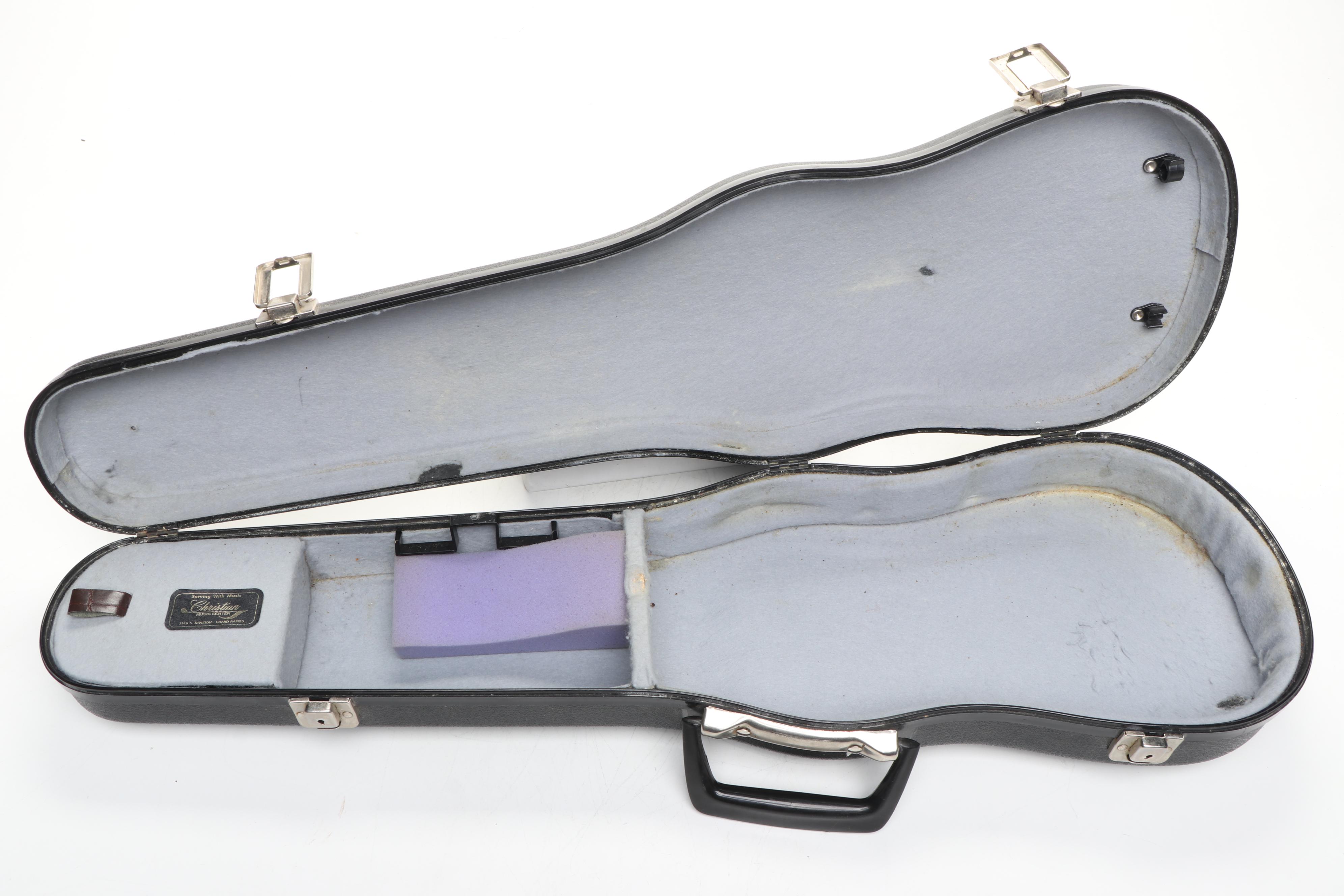 A.R. Seidel 3/4 Violin with Hard Case and Music Books, Late 20th C.