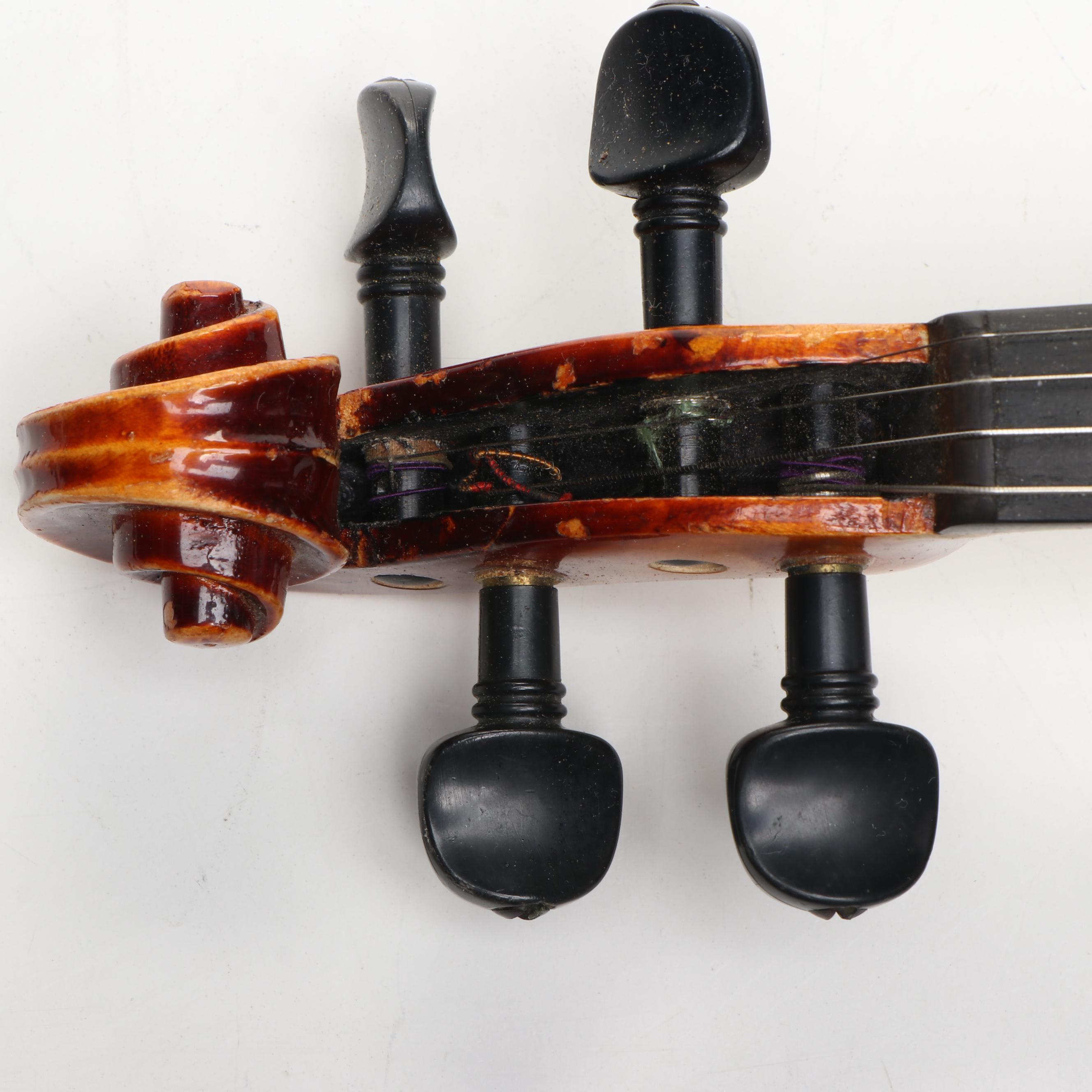 A.R. Seidel 3/4 Violin with Hard Case and Music Books, Late 20th C.