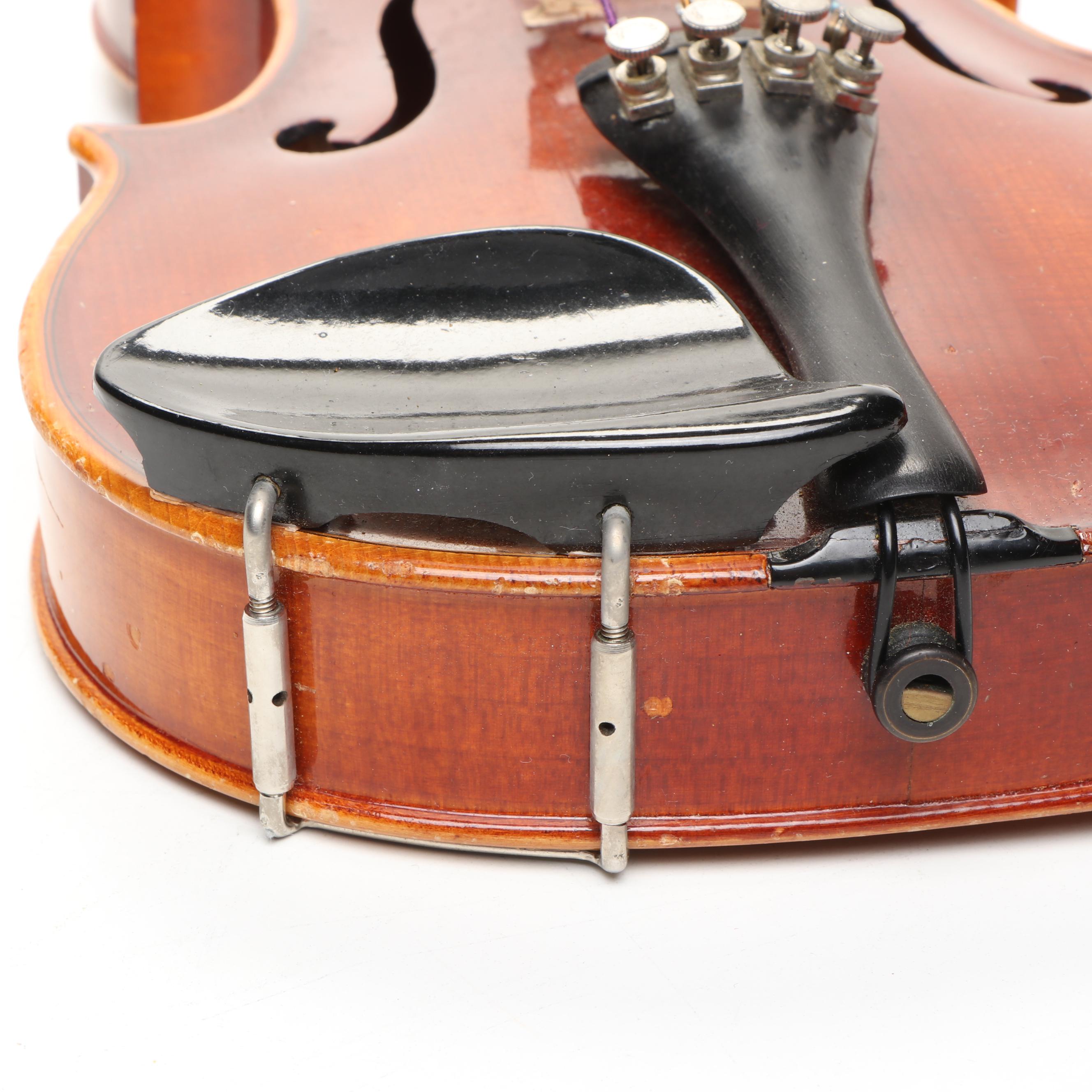A.R. Seidel 3/4 Violin with Hard Case and Music Books, Late 20th C.