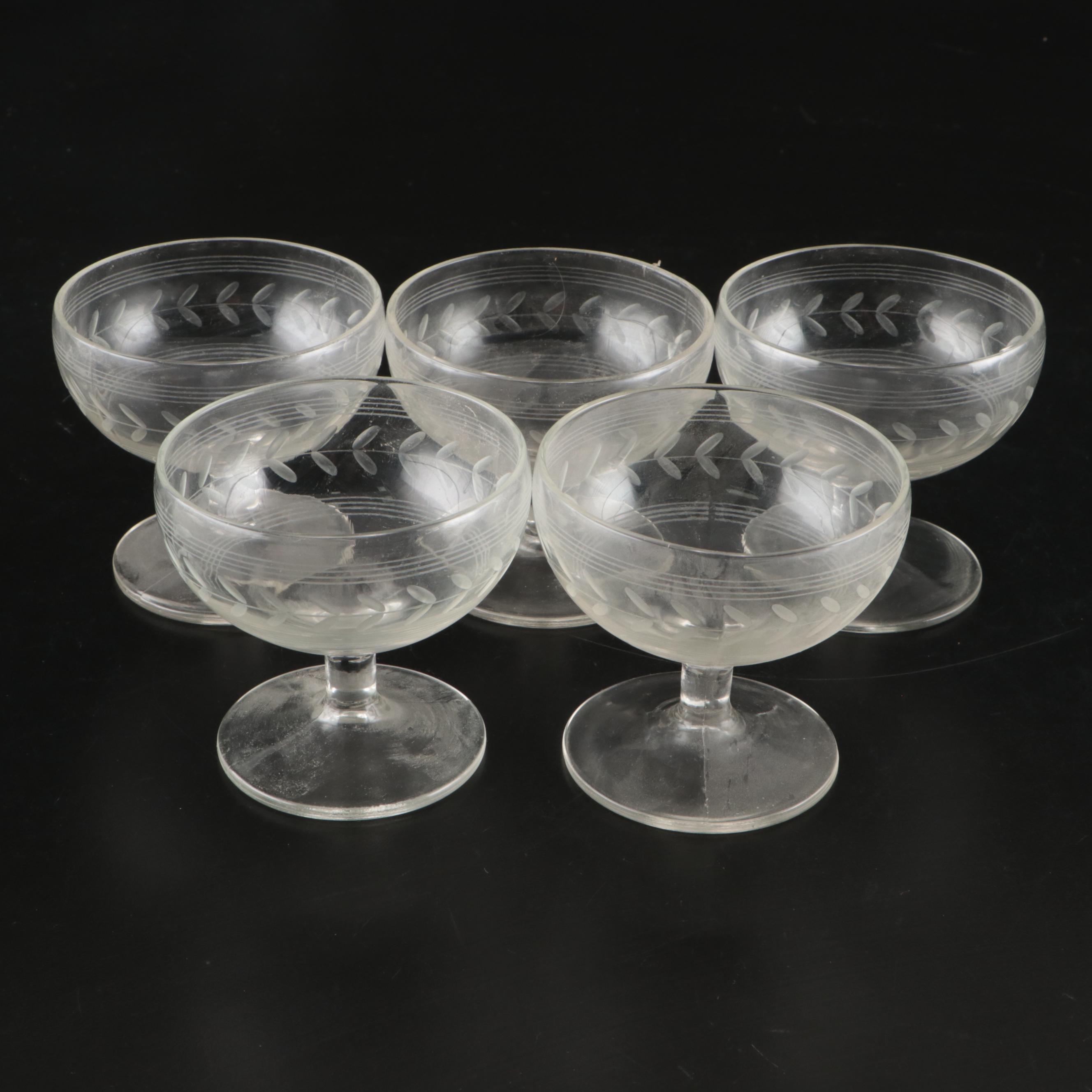 Vintage Federal Glass with Other Etched Glass Tableware and Accessories