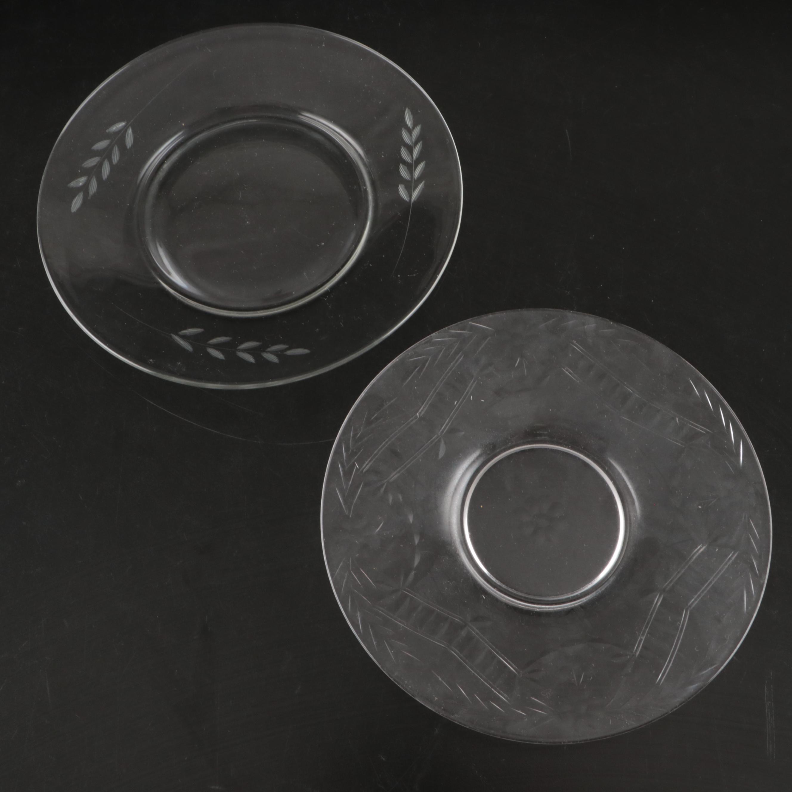 Vintage Federal Glass with Other Etched Glass Tableware and Accessories