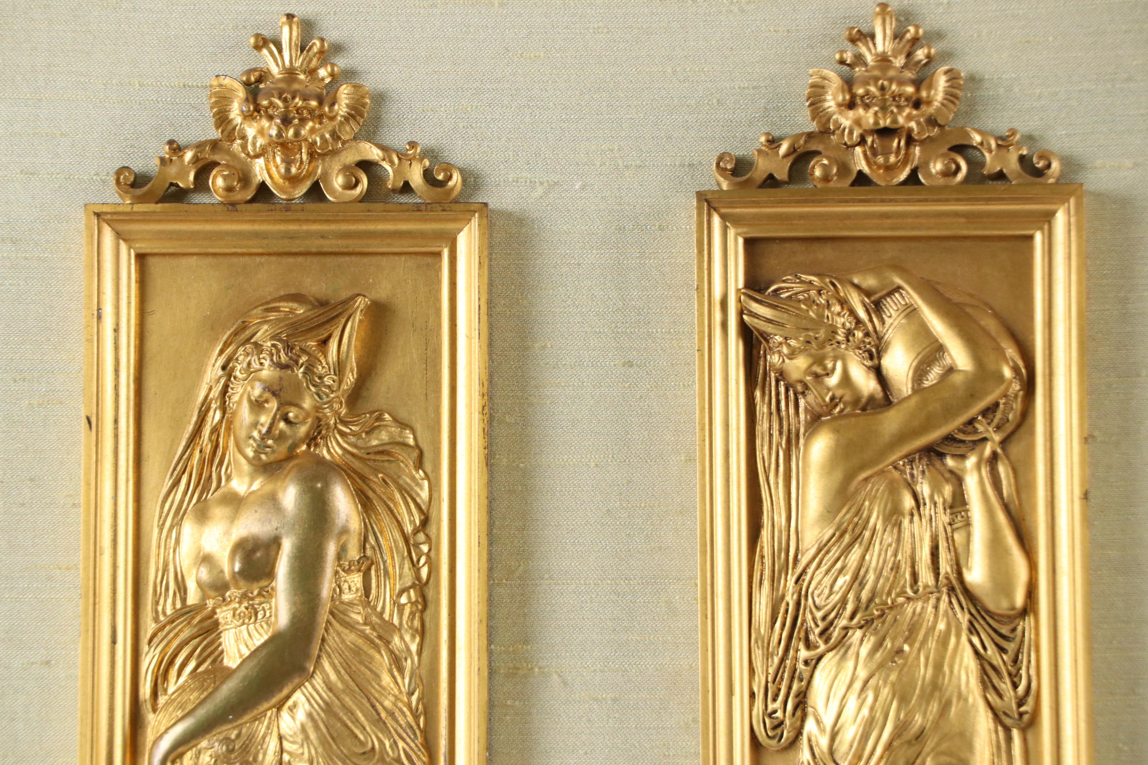 F. Barbedienne Ormolu Plaques After  "Les Nymphes de la Fontaine des Innocents"