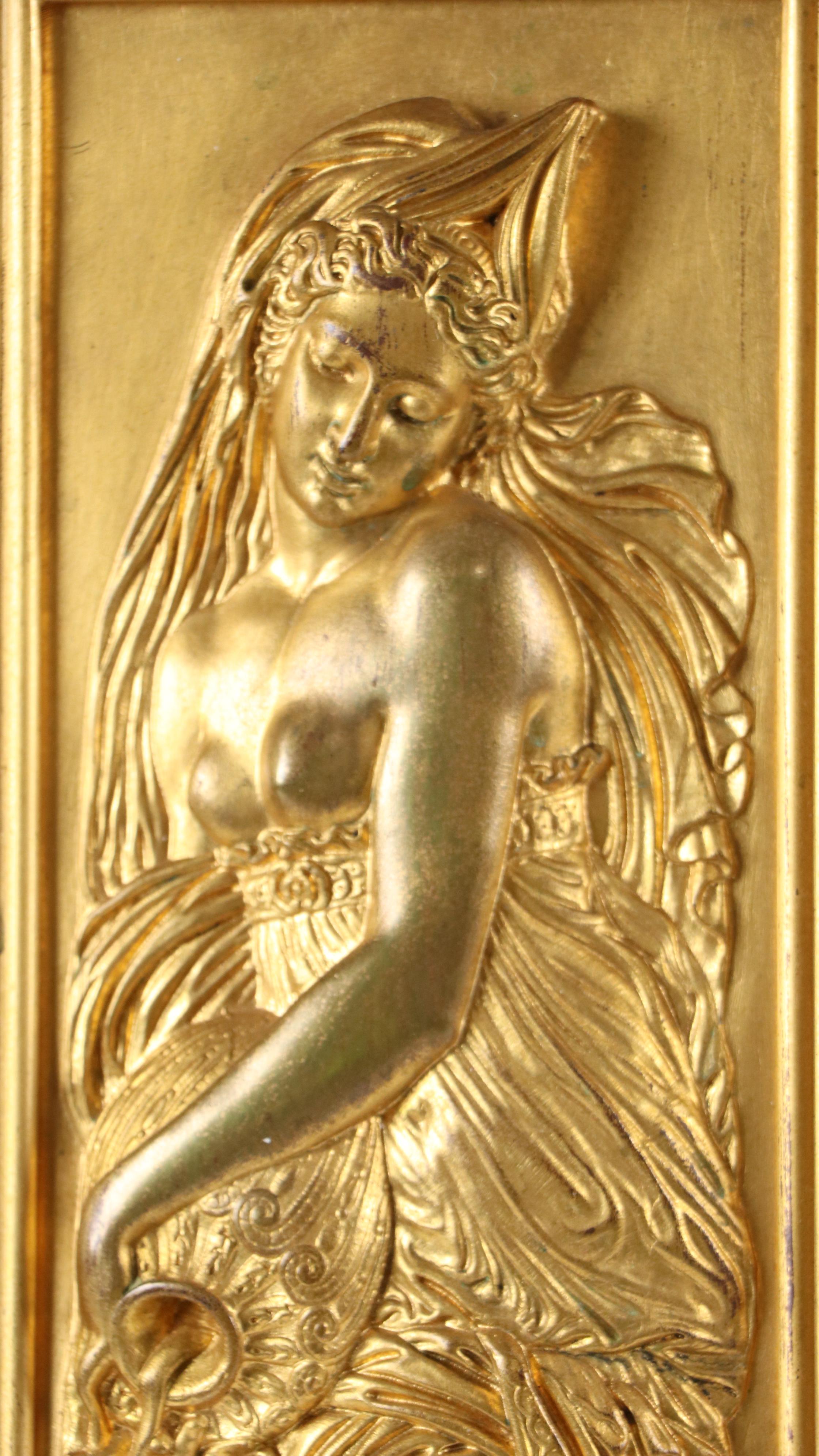 F. Barbedienne Ormolu Plaques After  "Les Nymphes de la Fontaine des Innocents"