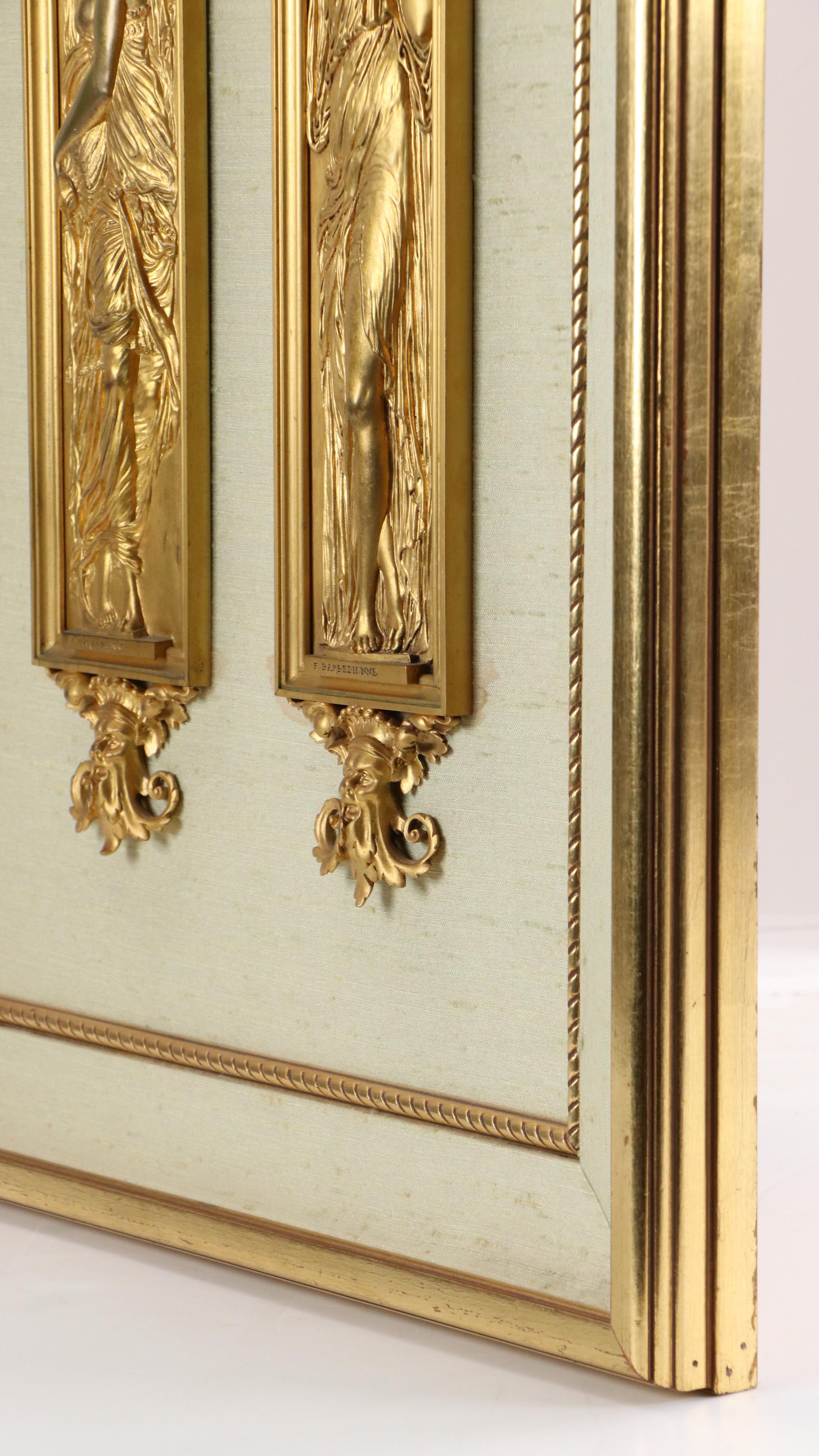 F. Barbedienne Ormolu Plaques After  "Les Nymphes de la Fontaine des Innocents"