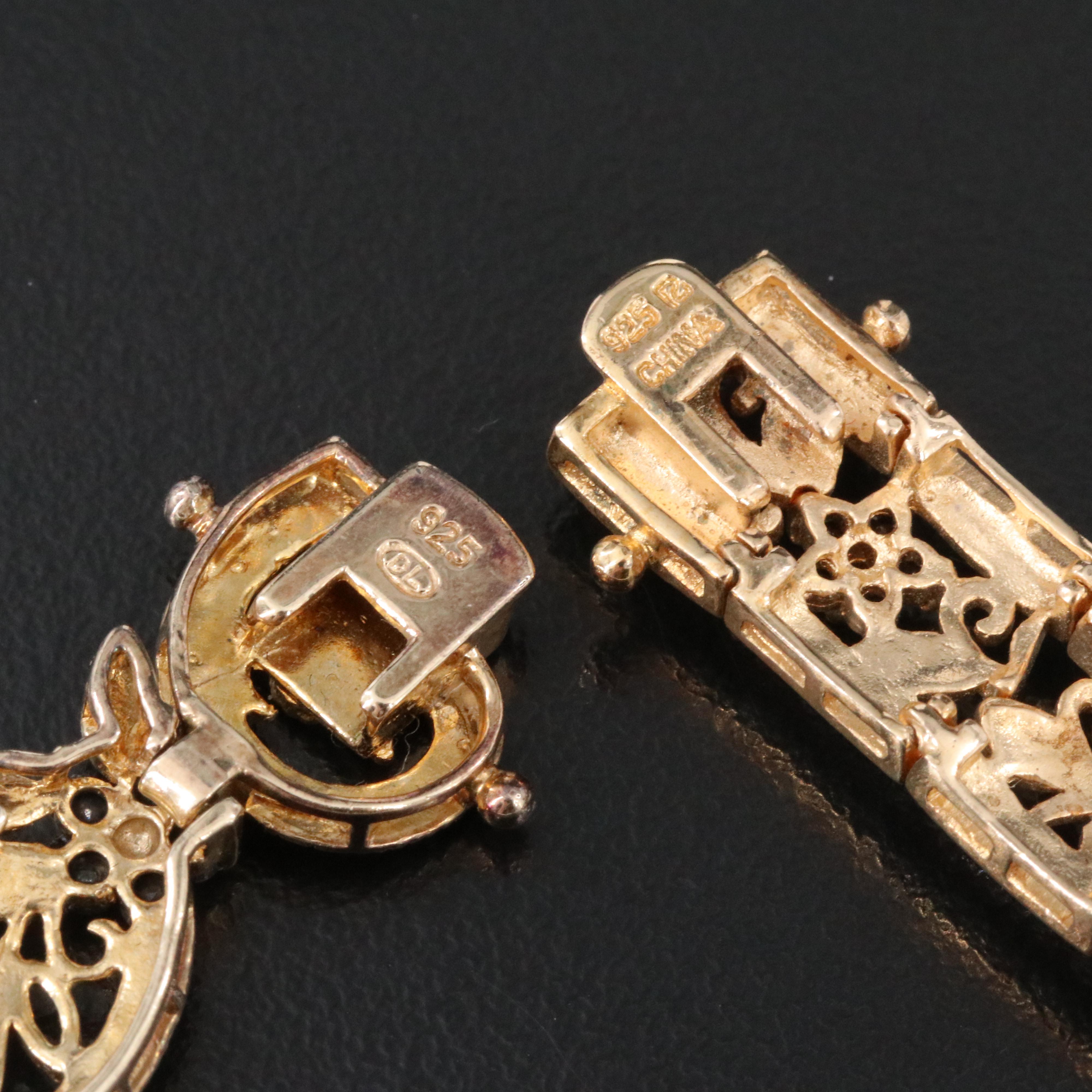 Sterling Ruby, Sapphire and Emerald Bracelets