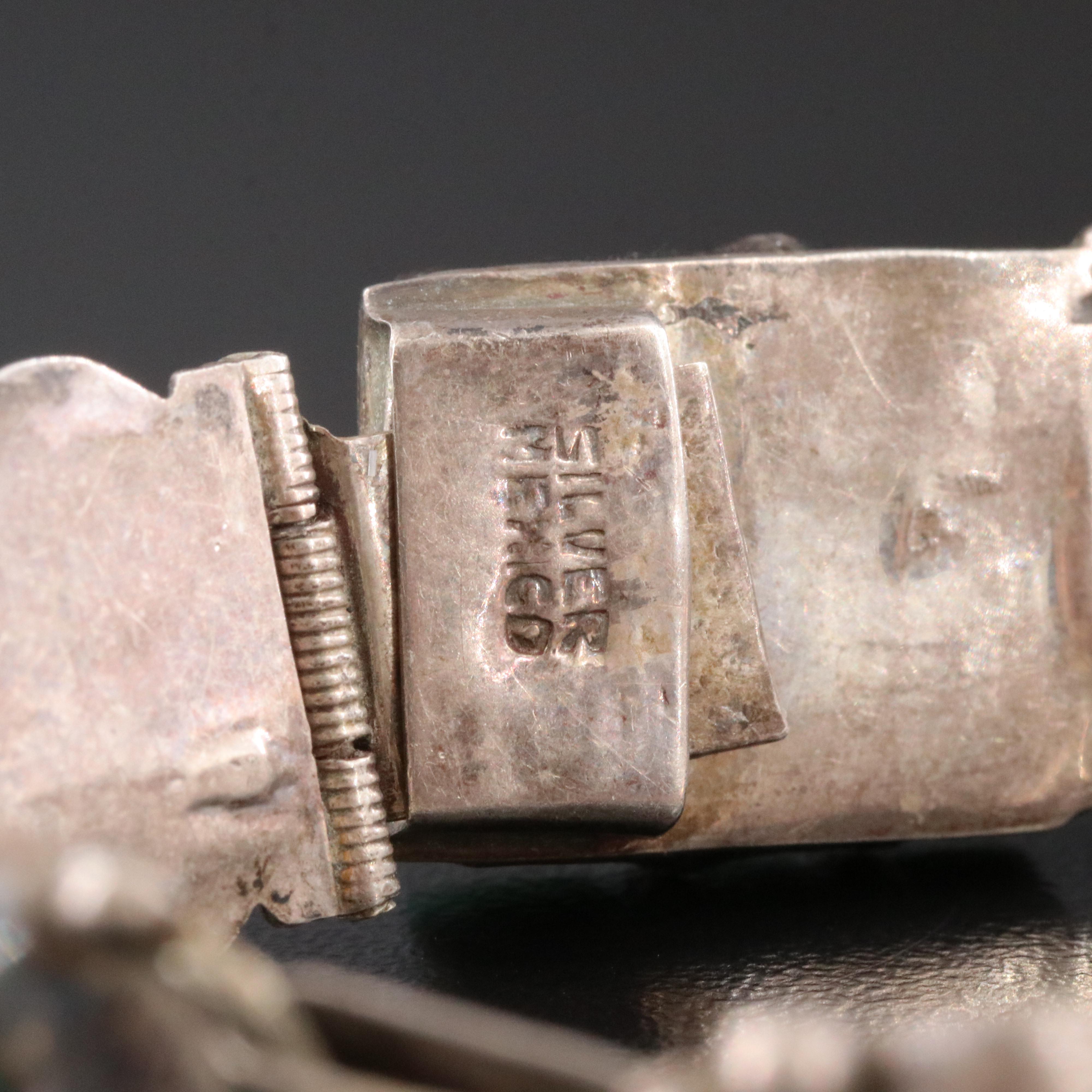 Mexican Sterling Glass Bracelet