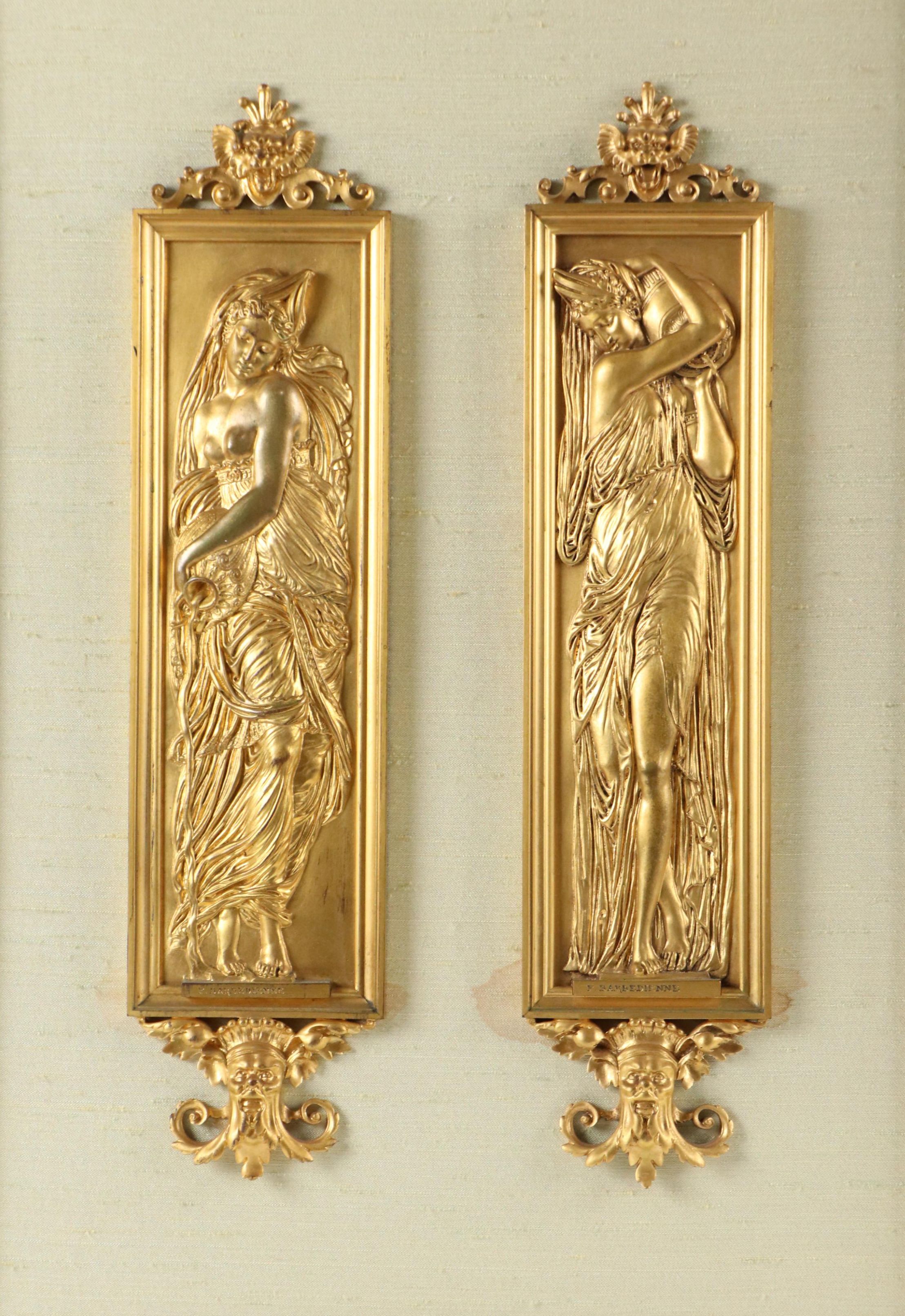 F. Barbedienne Ormolu Plaques After  "Les Nymphes de la Fontaine des Innocents"