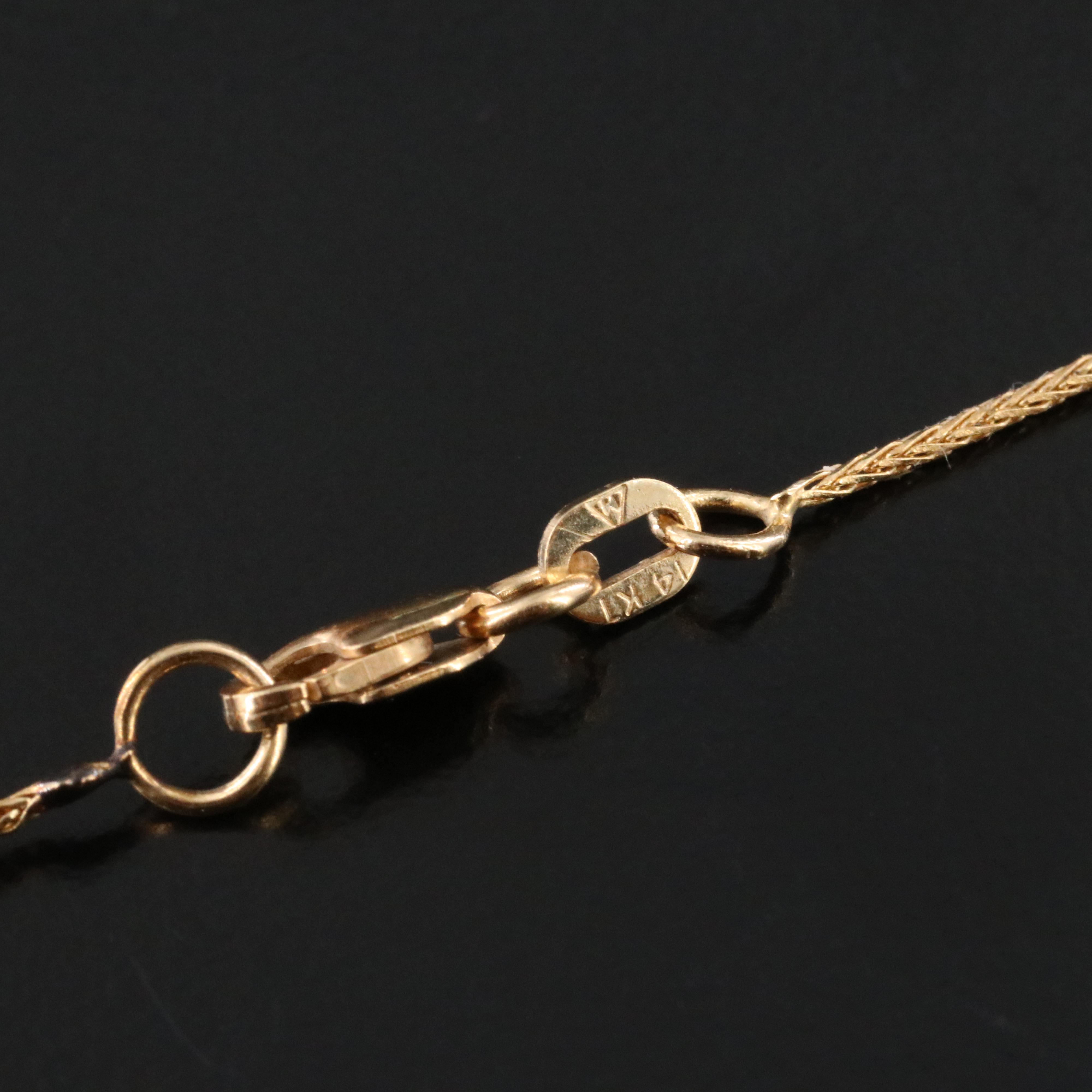 18K Rock Crystal and Turquoise Pendant on 14K Chain Necklace