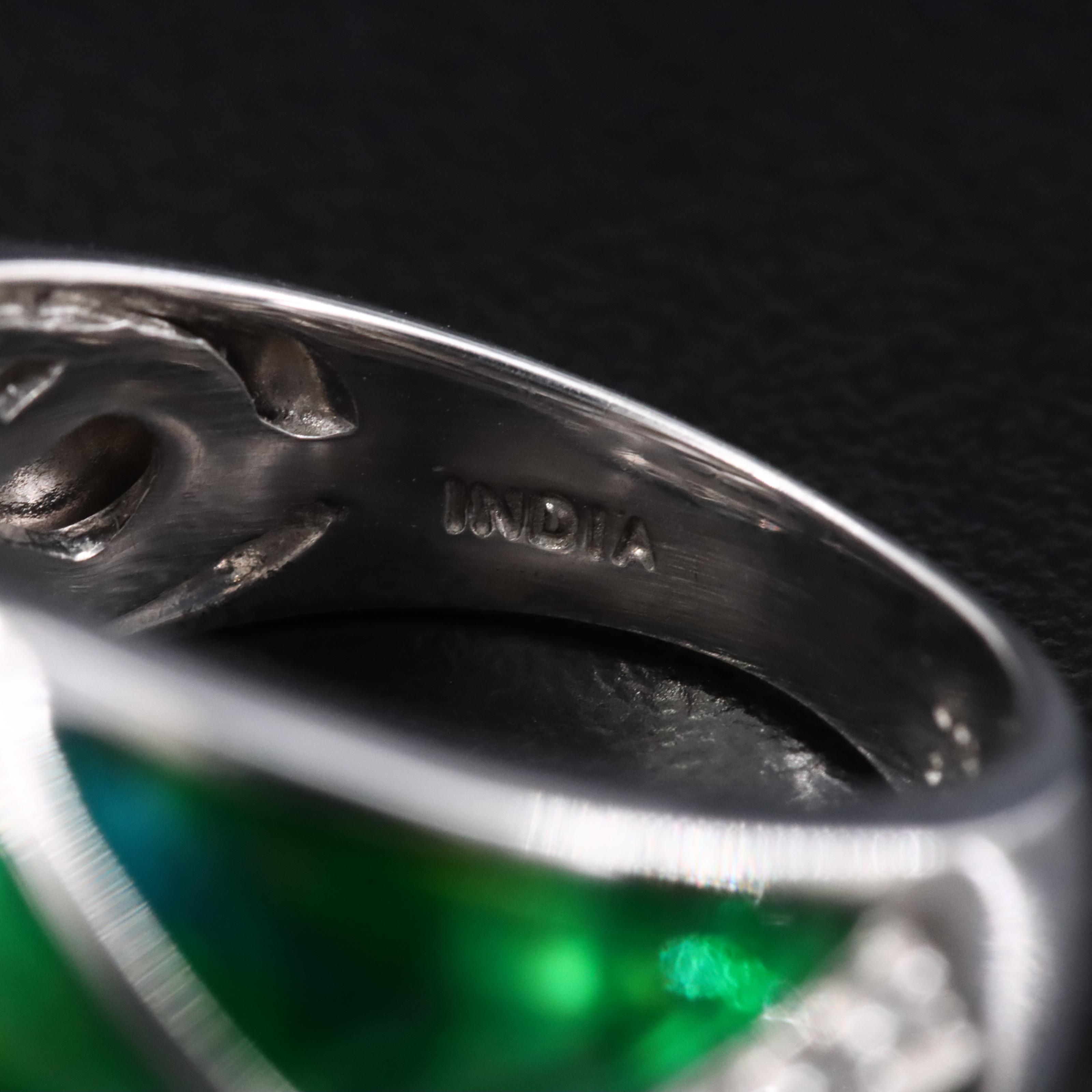 Sterling Enamel and Diamond Lattice Ring