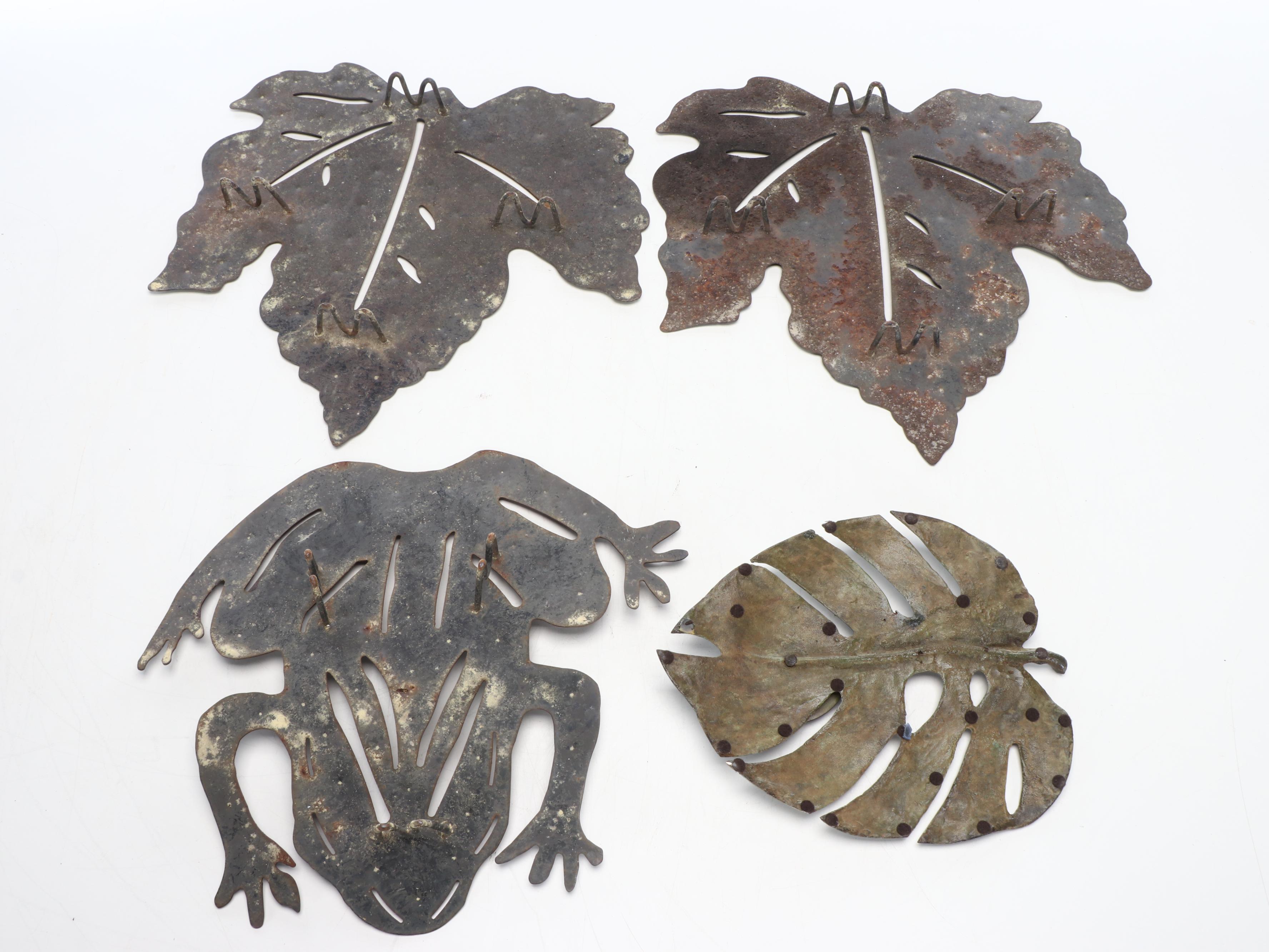 Sheet Metal Frog and Leaf Cutouts, Rooster Grate Cover, and More Garden Décor