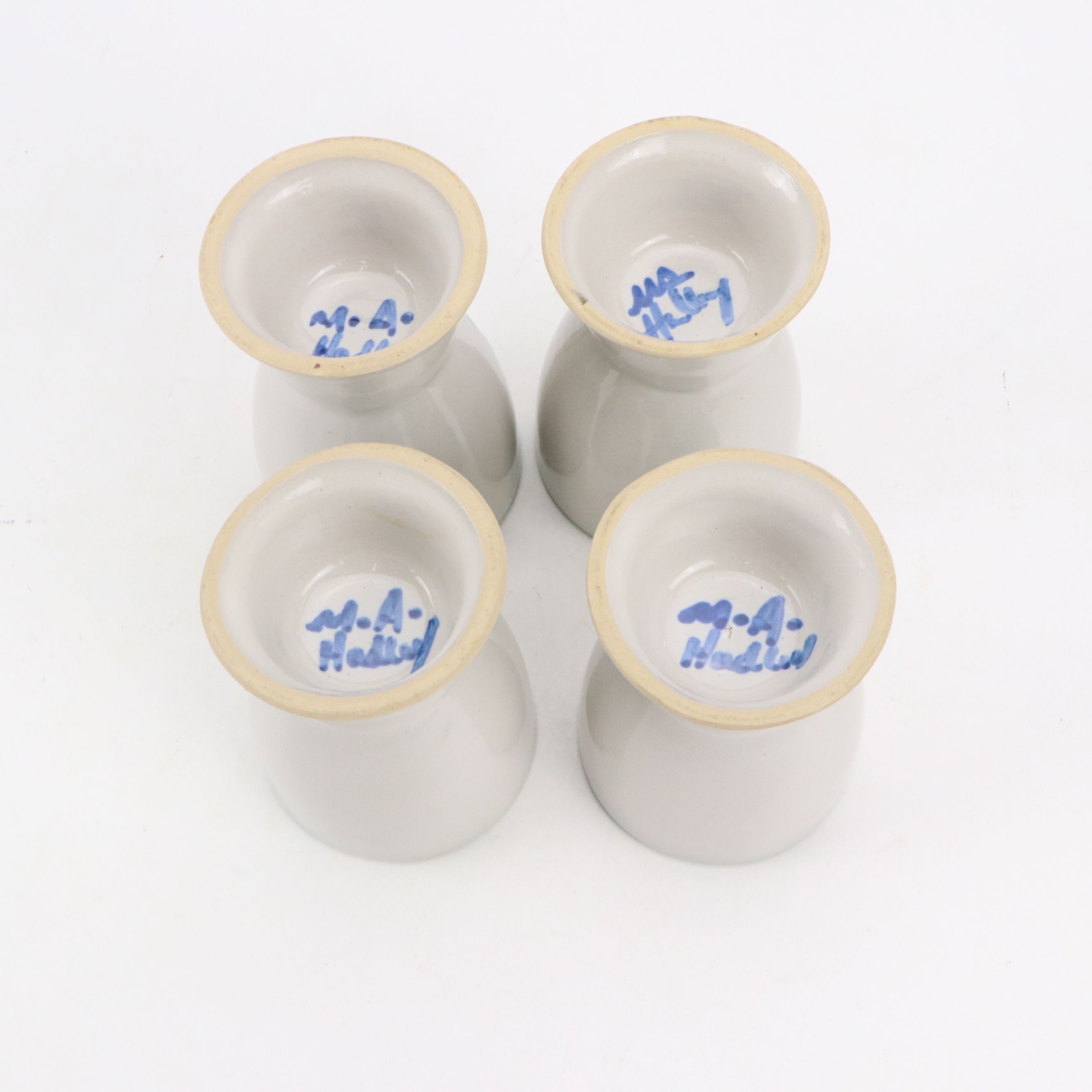 M.A. Hadley "Blueberry Bouquet" Stoneware Jug with Egg Cups