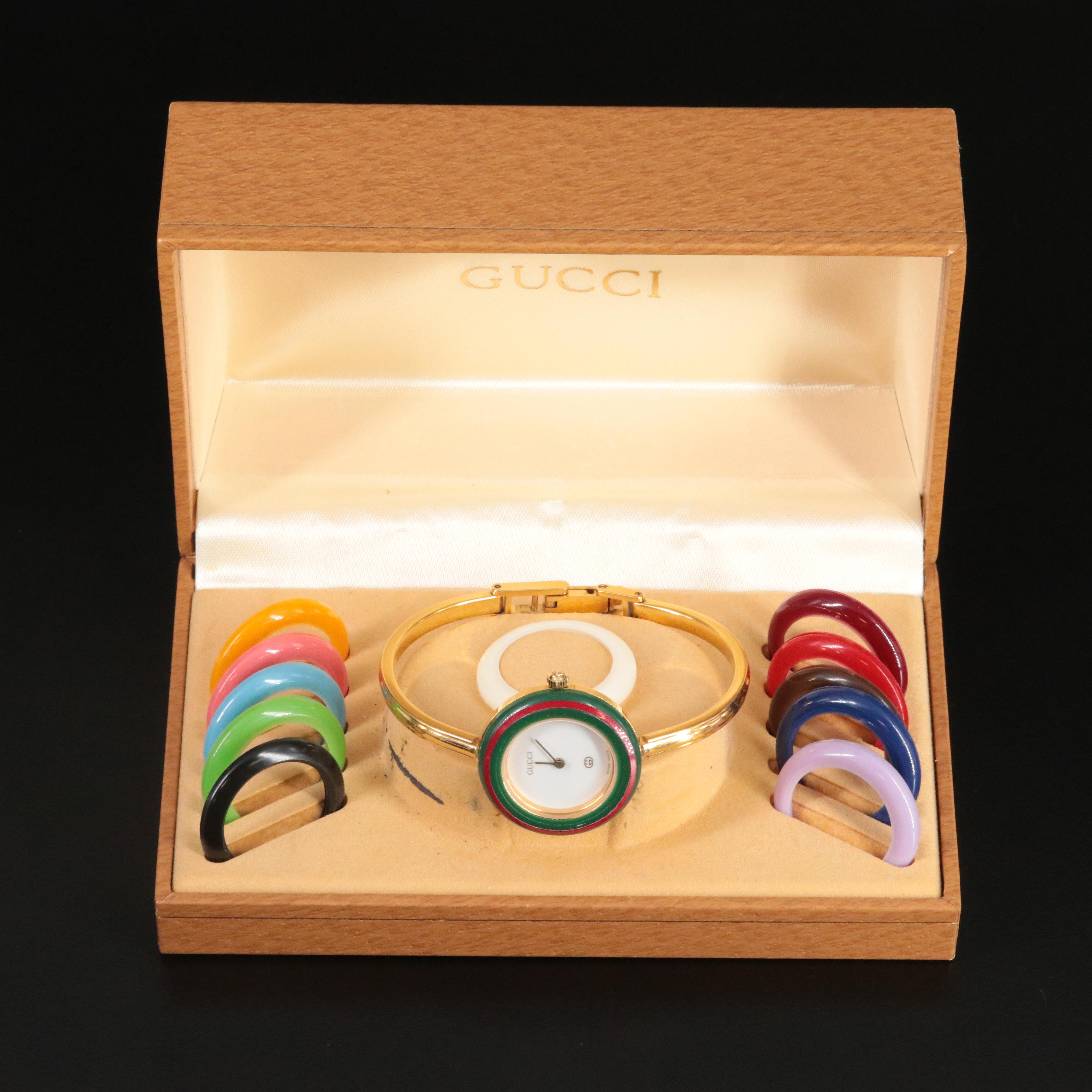 Gucci 1100-L Interchangeable Bezels Quartz Watch