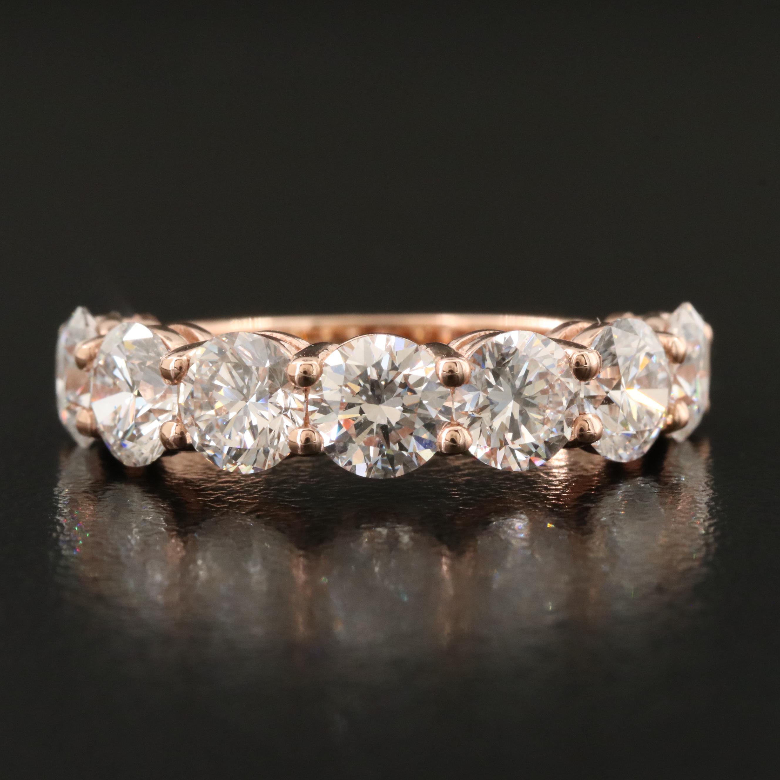 14K Rose Gold 3.46 CTW Lab Grown Diamond Ring with IGI Report