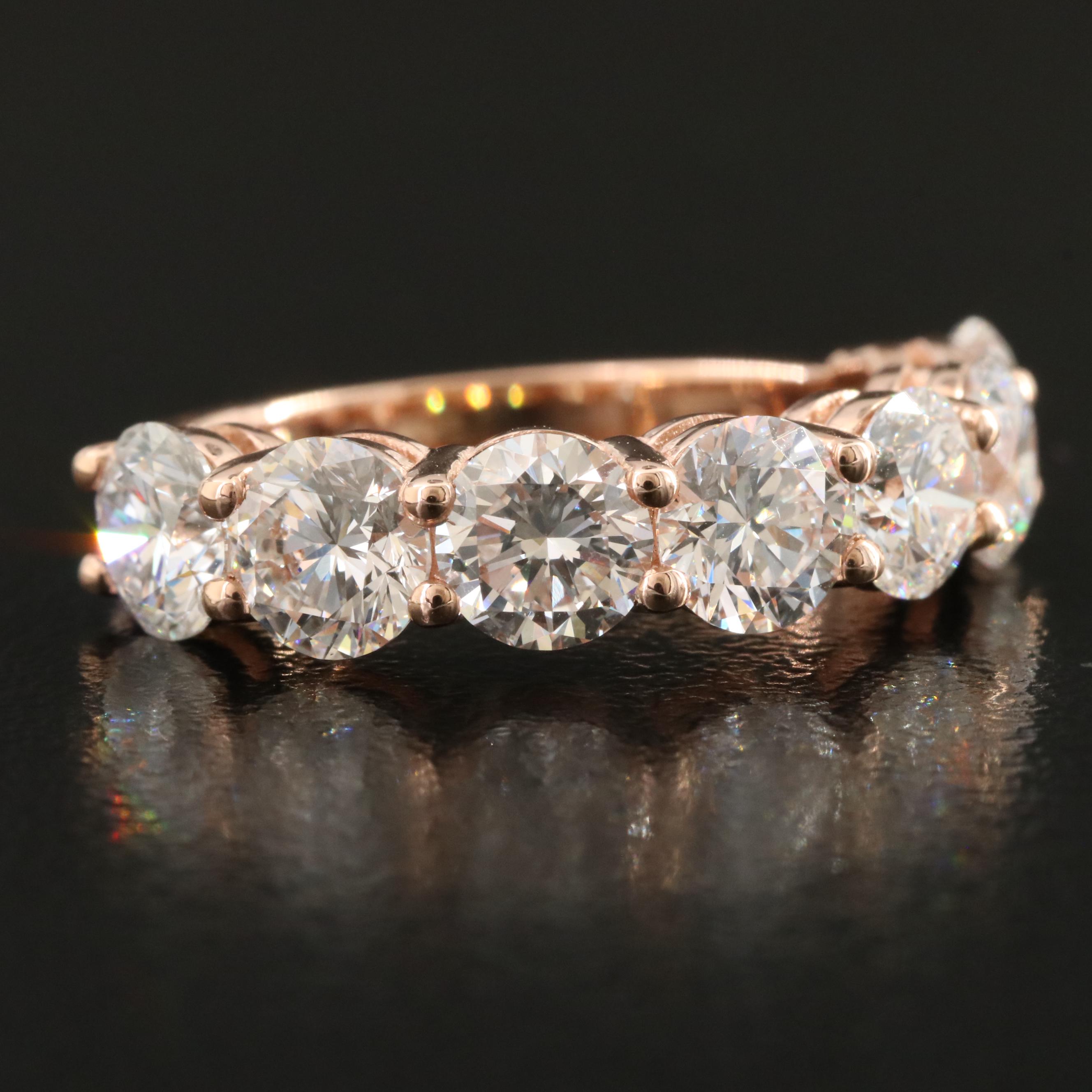 14K Rose Gold 3.46 CTW Lab Grown Diamond Ring with IGI Report