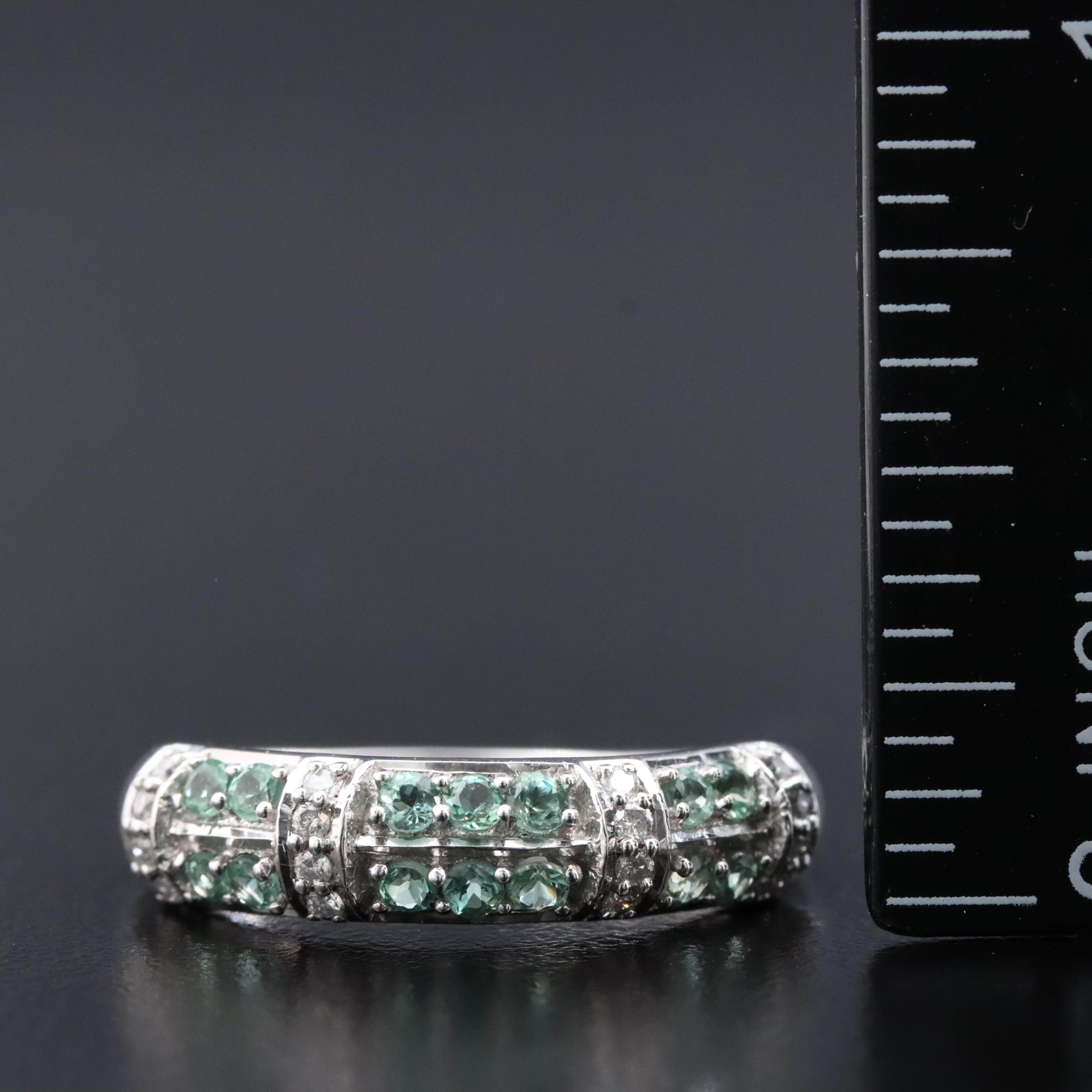 Sterling Alexandrite and Diamond Ring