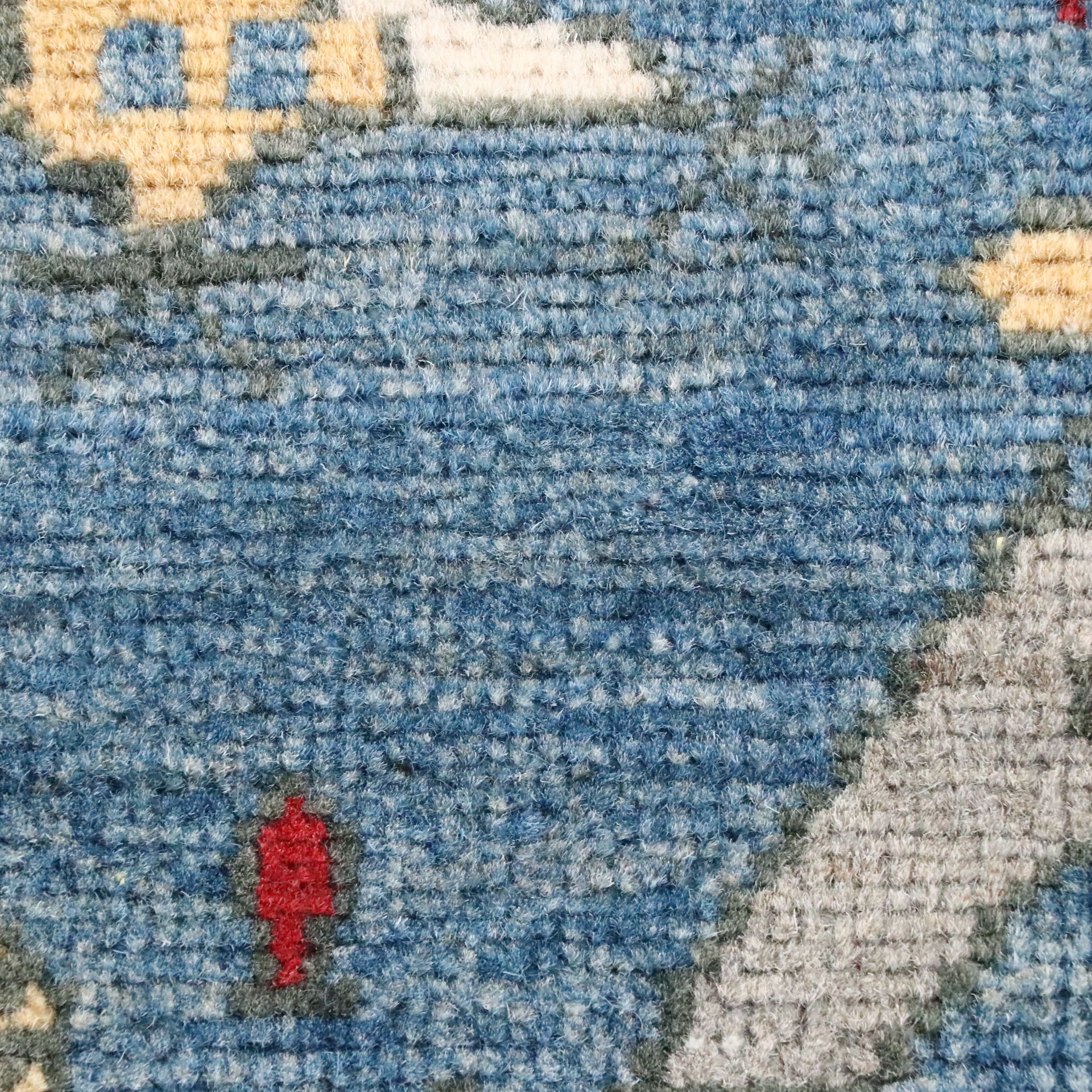 2'8 x 6'7 Hand-Knotted Afghan War Rug Pictorial Long Rug