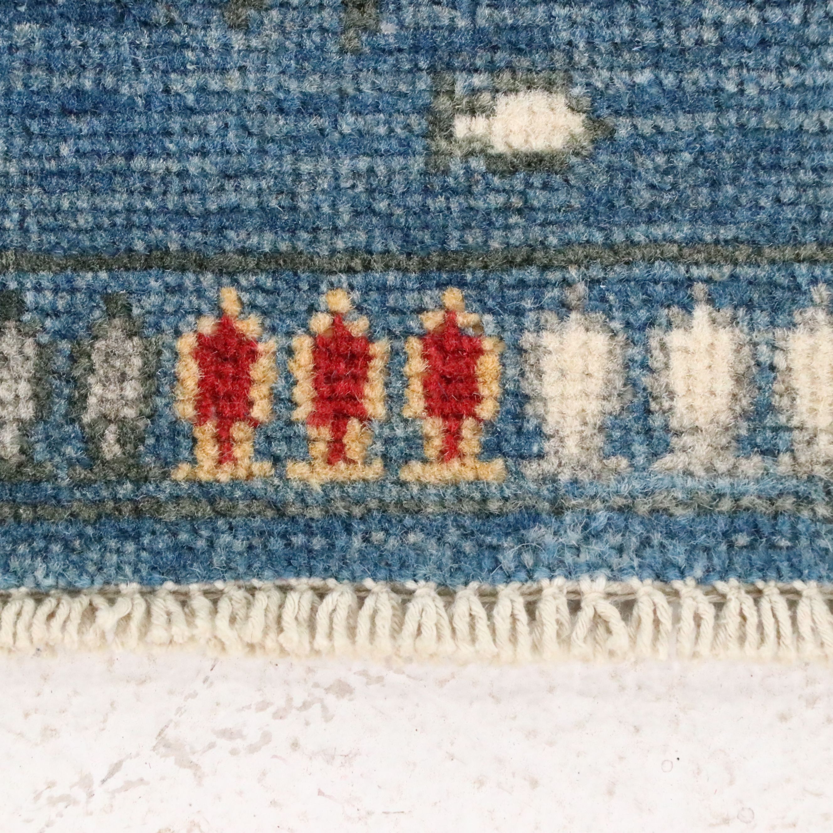 2'8 x 6'7 Hand-Knotted Afghan War Rug Pictorial Long Rug