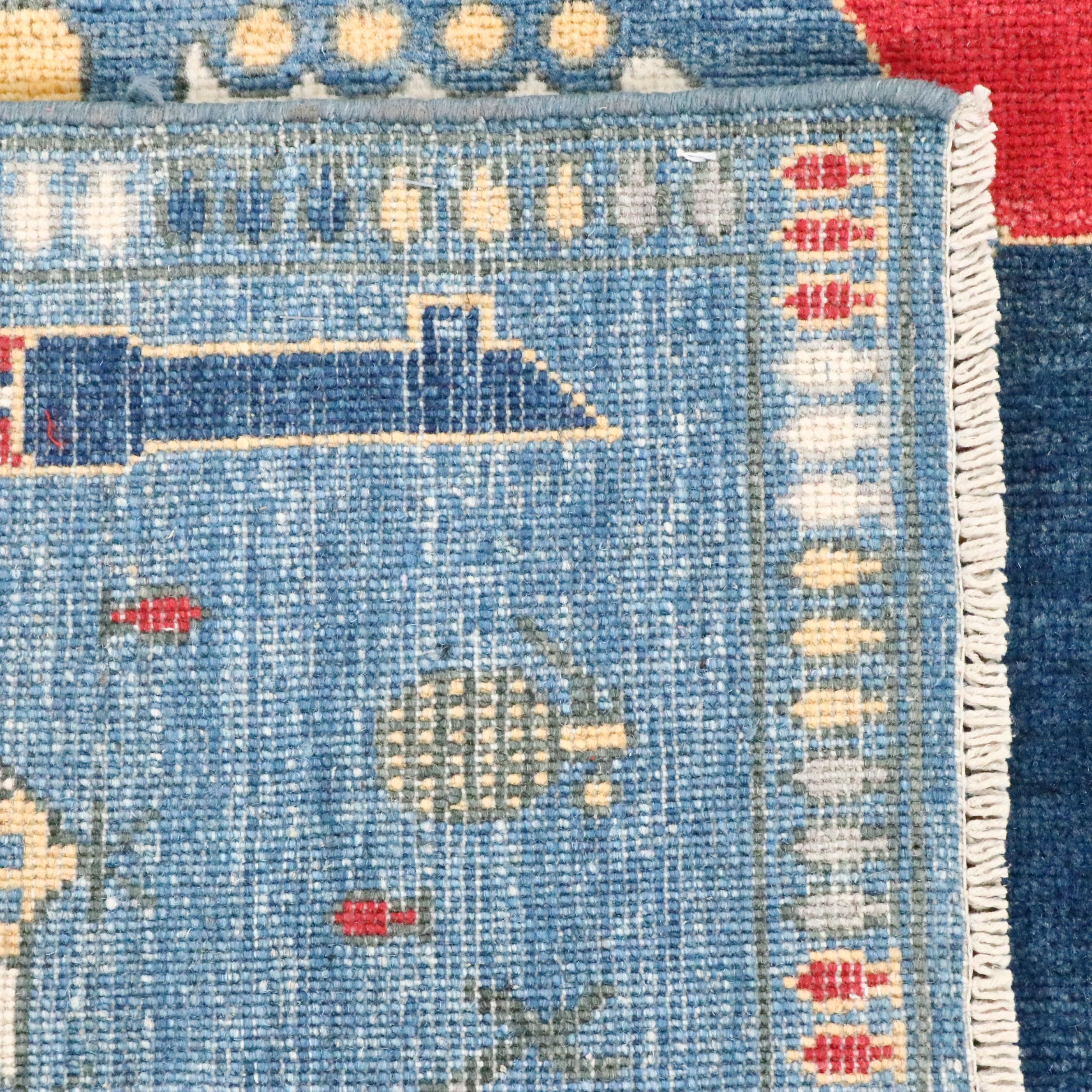 2'8 x 6'7 Hand-Knotted Afghan War Rug Pictorial Long Rug