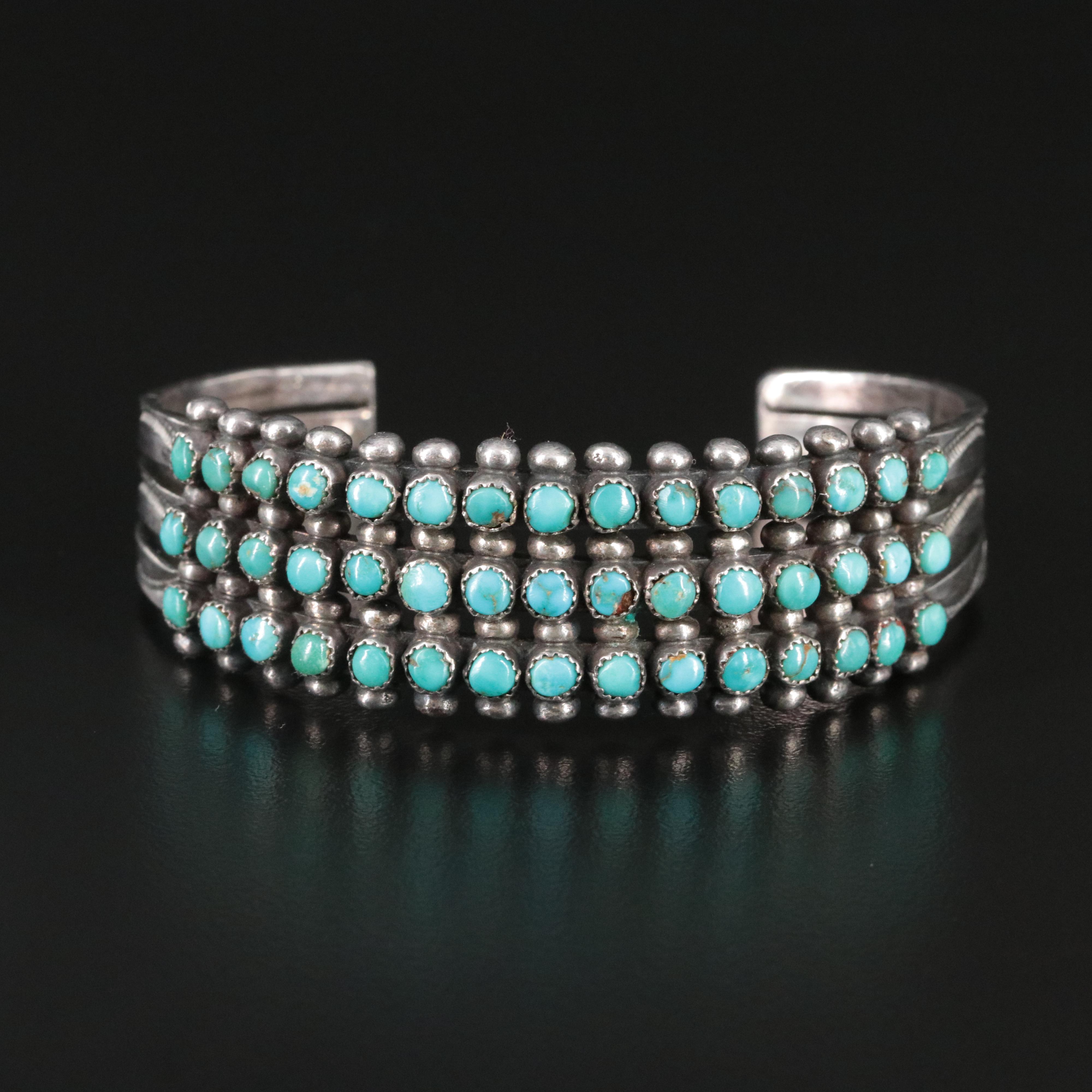 Sterling Snake Eye Turquoise Cuff Bracelet