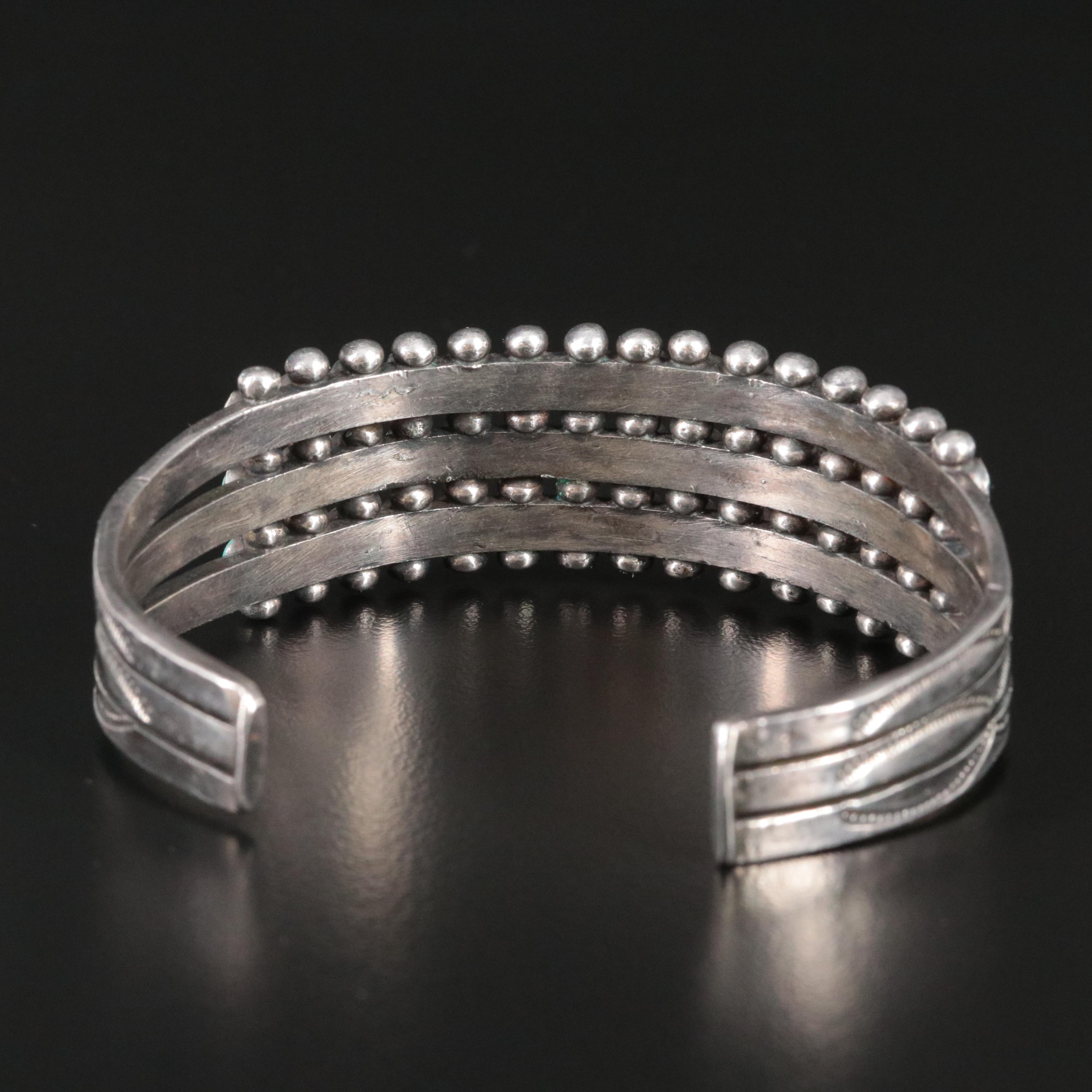 Sterling Snake Eye Turquoise Cuff Bracelet