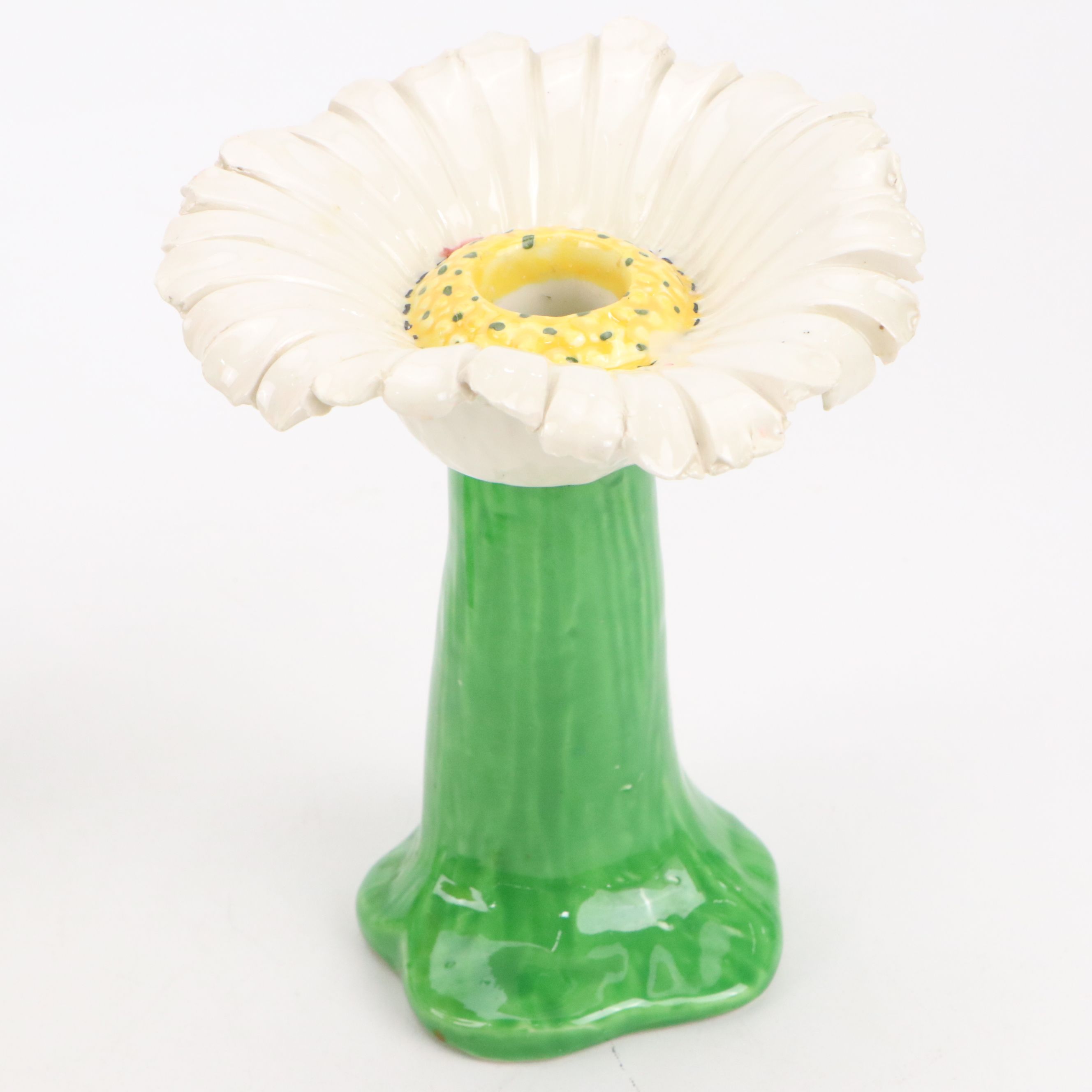 Horchow Italian Ceramic Flower Candlesticks, 20th Century