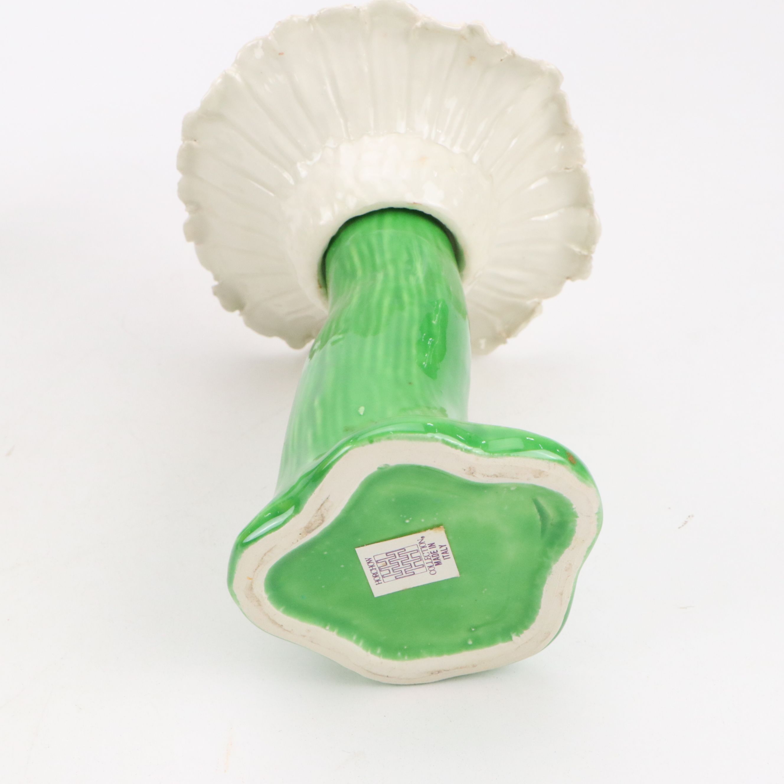 Horchow Italian Ceramic Flower Candlesticks, 20th Century