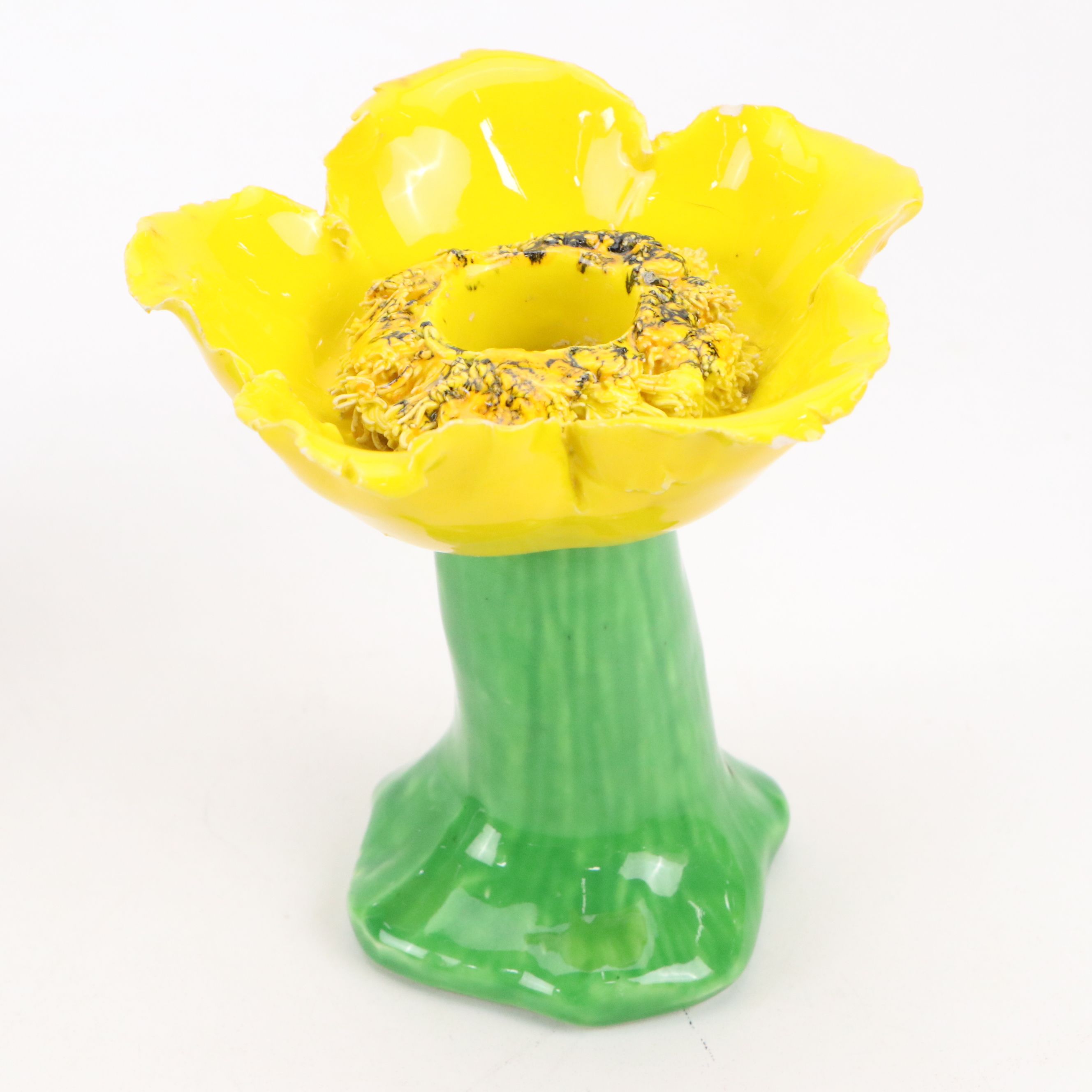 Horchow Italian Ceramic Flower Candlesticks, 20th Century