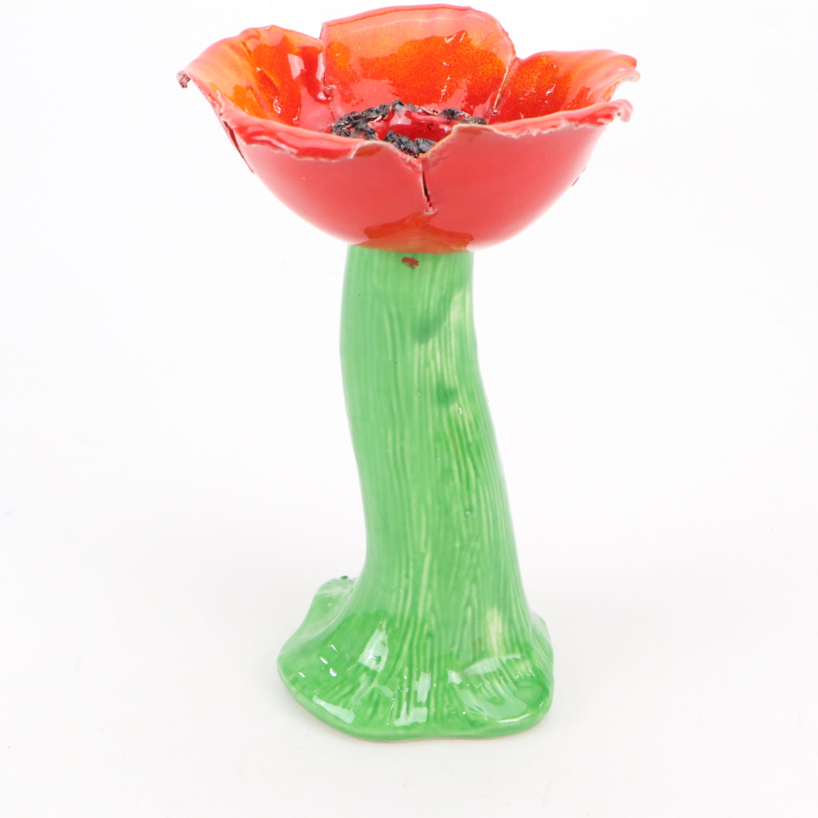 Horchow Italian Ceramic Flower Candlesticks, 20th Century
