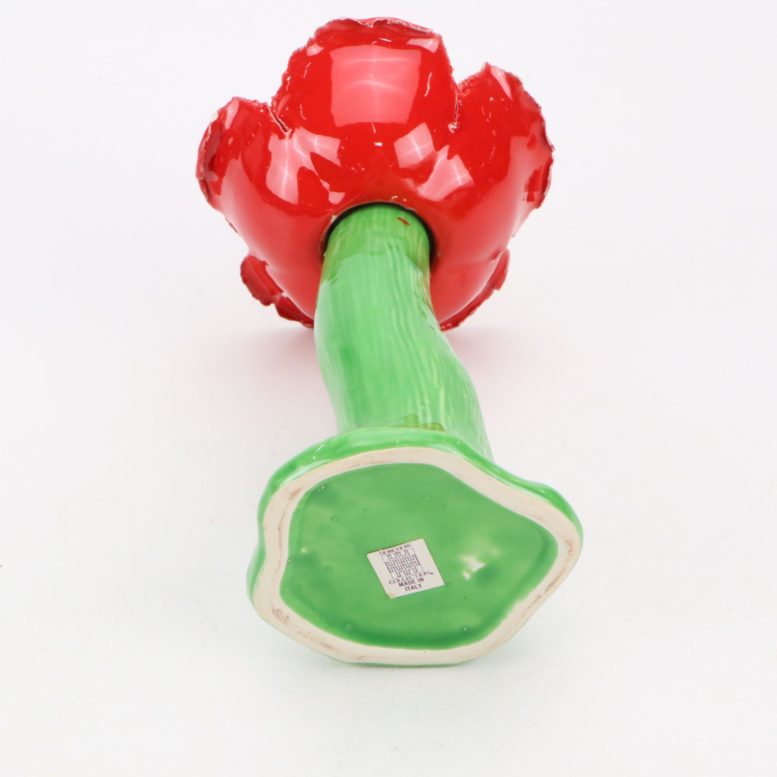 Horchow Italian Ceramic Flower Candlesticks, 20th Century