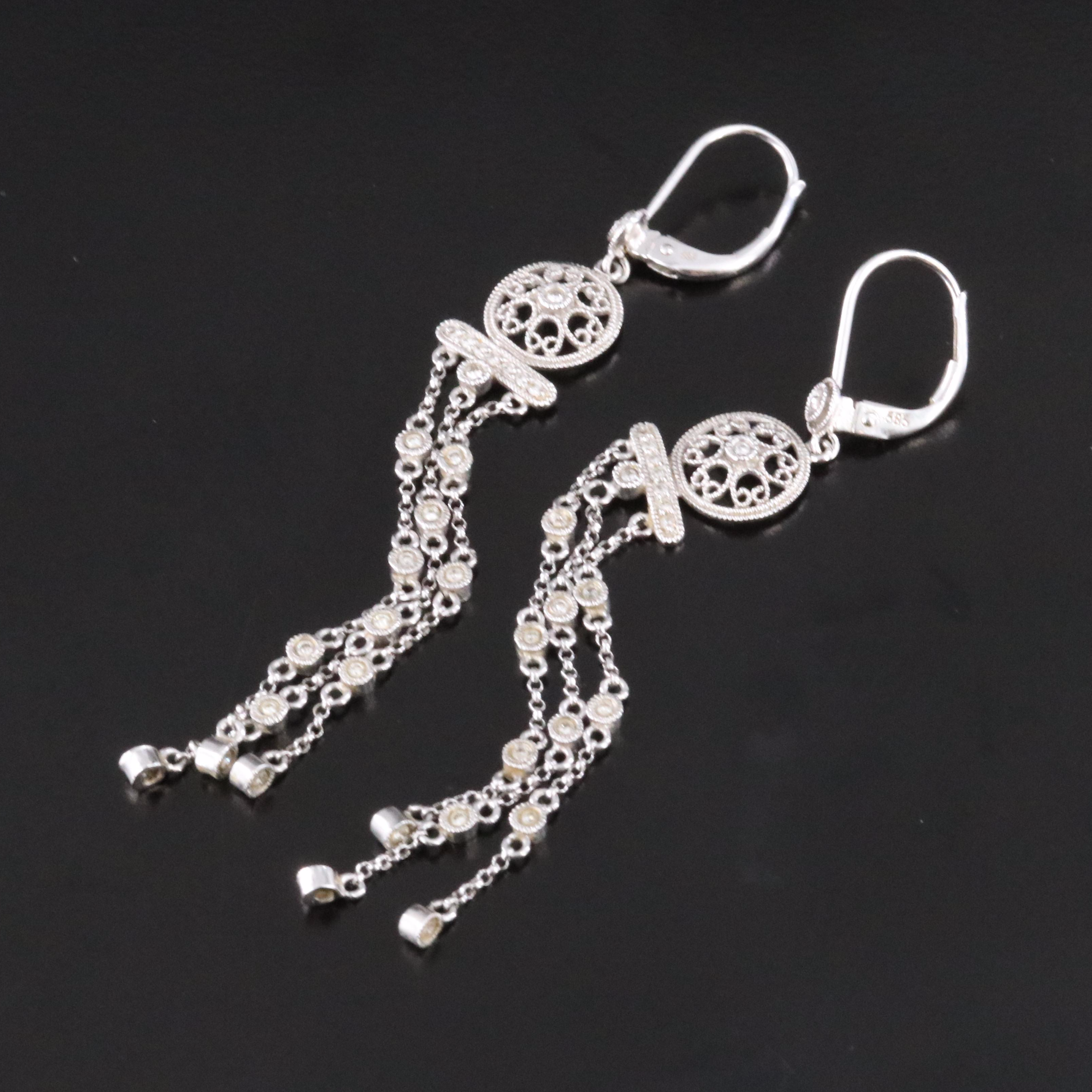 14K 0.37 CTW Diamond Fringe Earrings