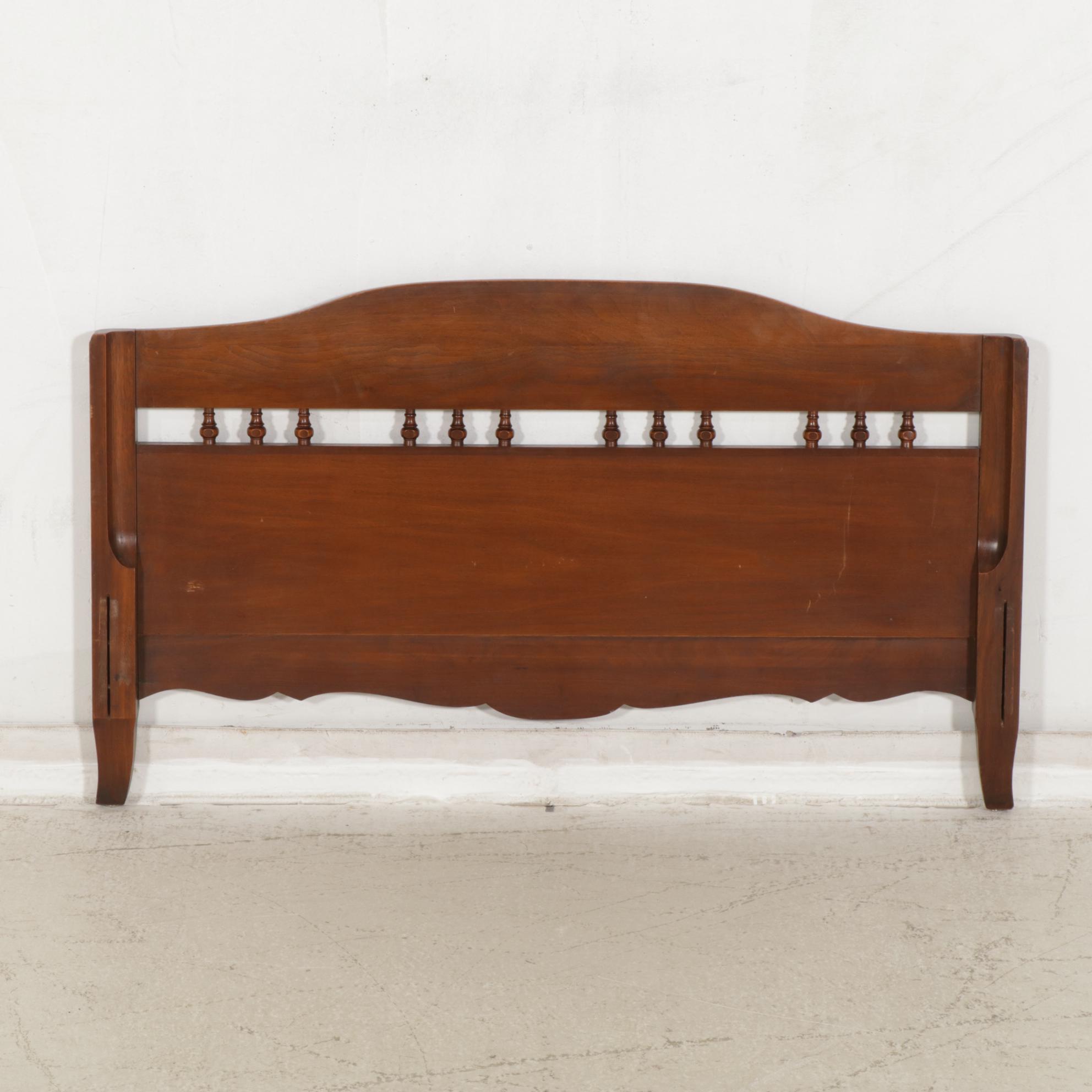 French Provincial Style Walnut Twin Bed Frame, Mid-20th Century