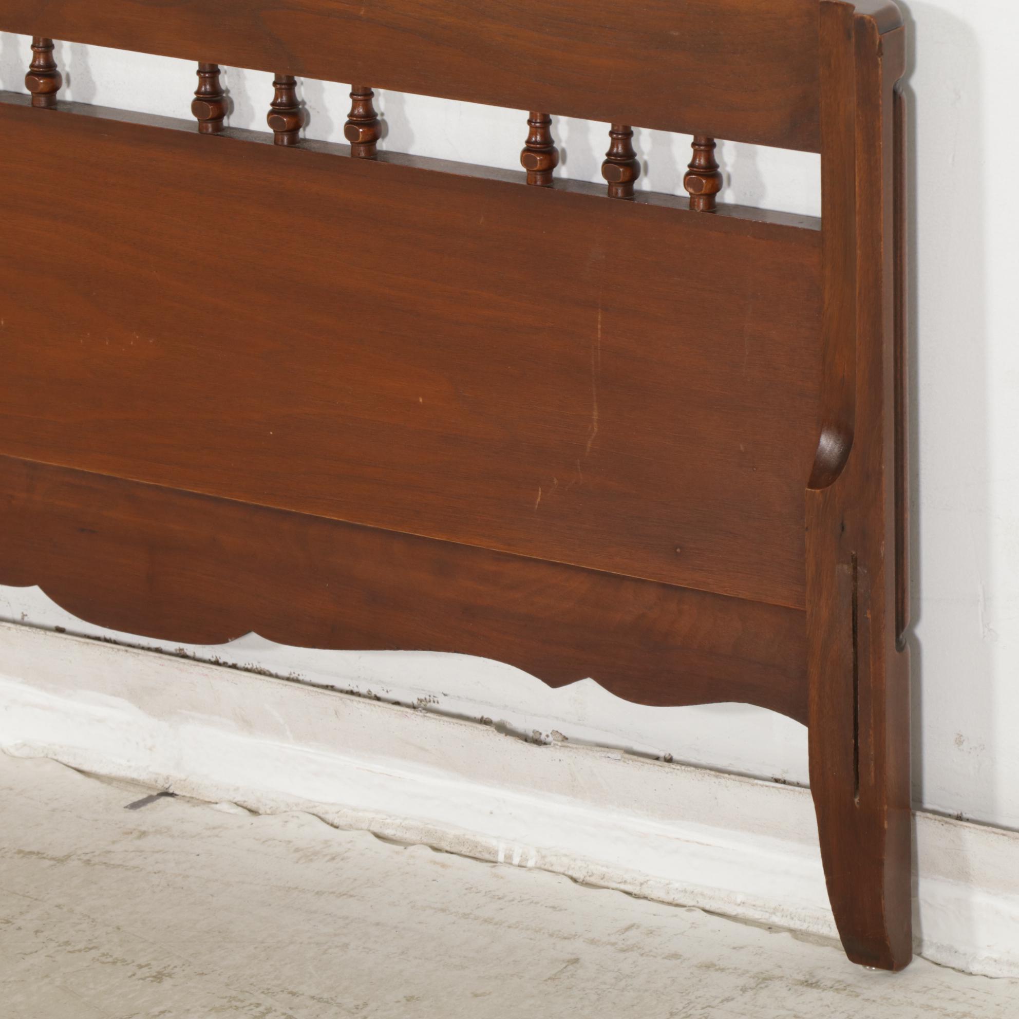 French Provincial Style Walnut Twin Bed Frame, Mid-20th Century