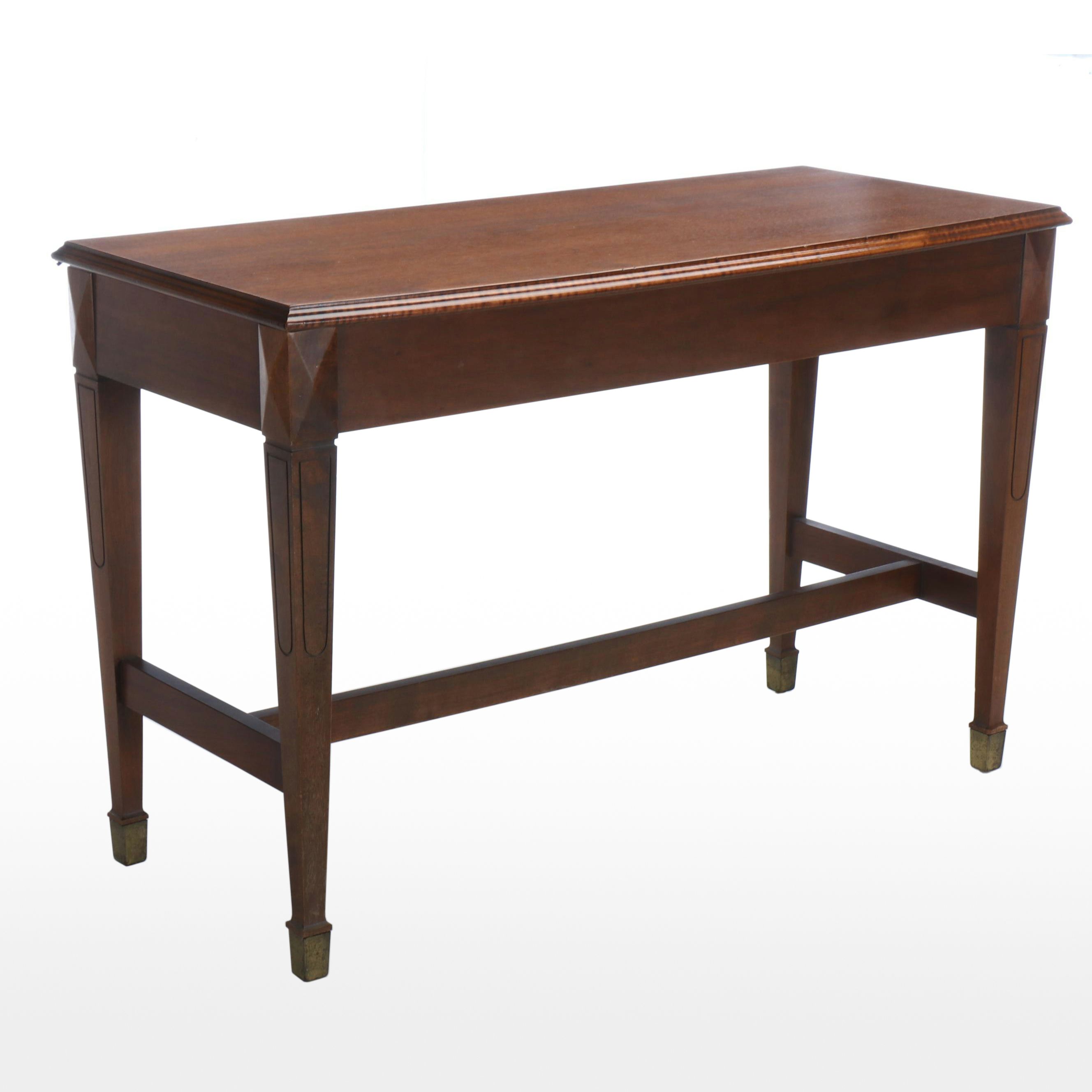 Sheraton Style Walnut Lift-Top Writing Table, Mid to Late 20th Century