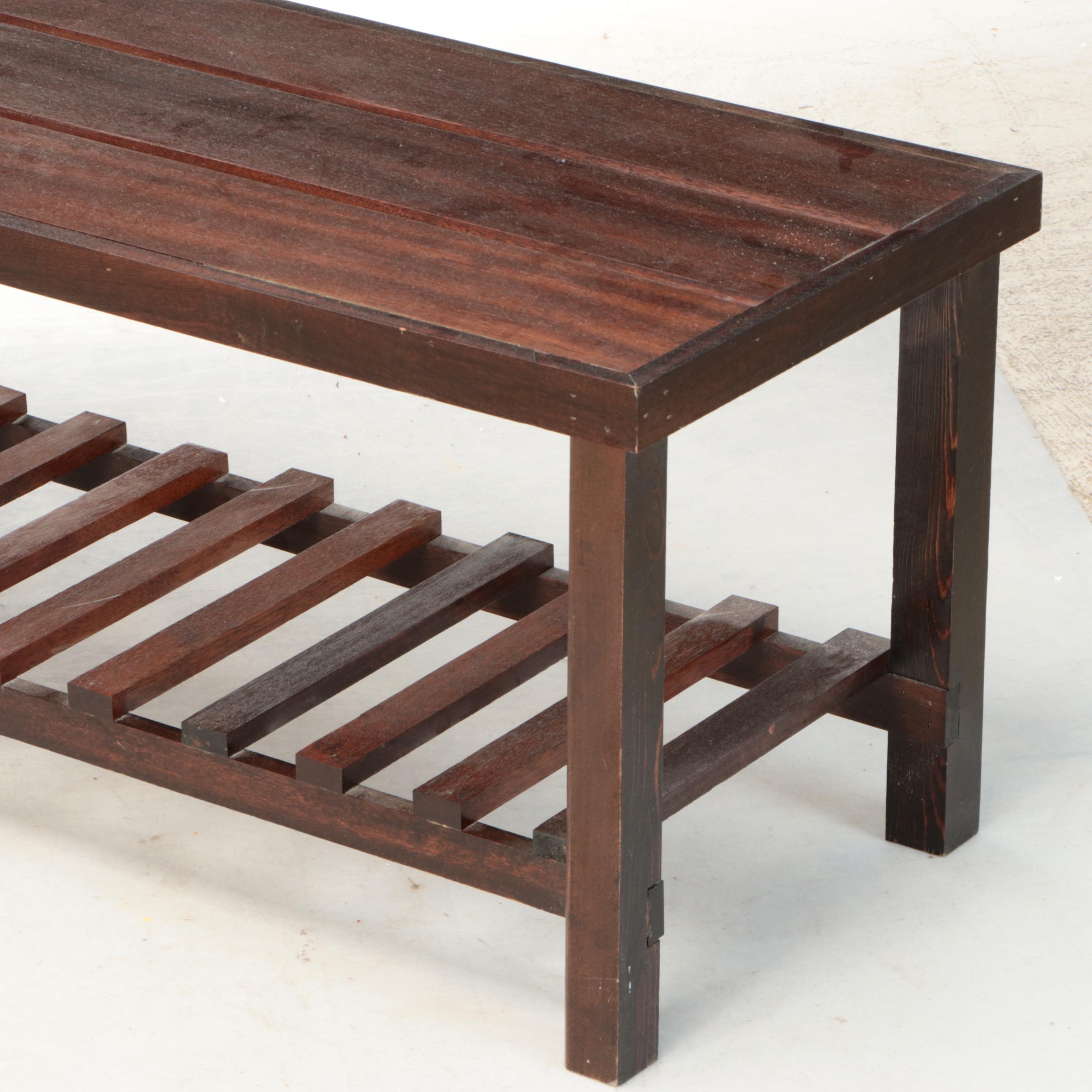 Mission Style Mahogany Finish Coffee Table