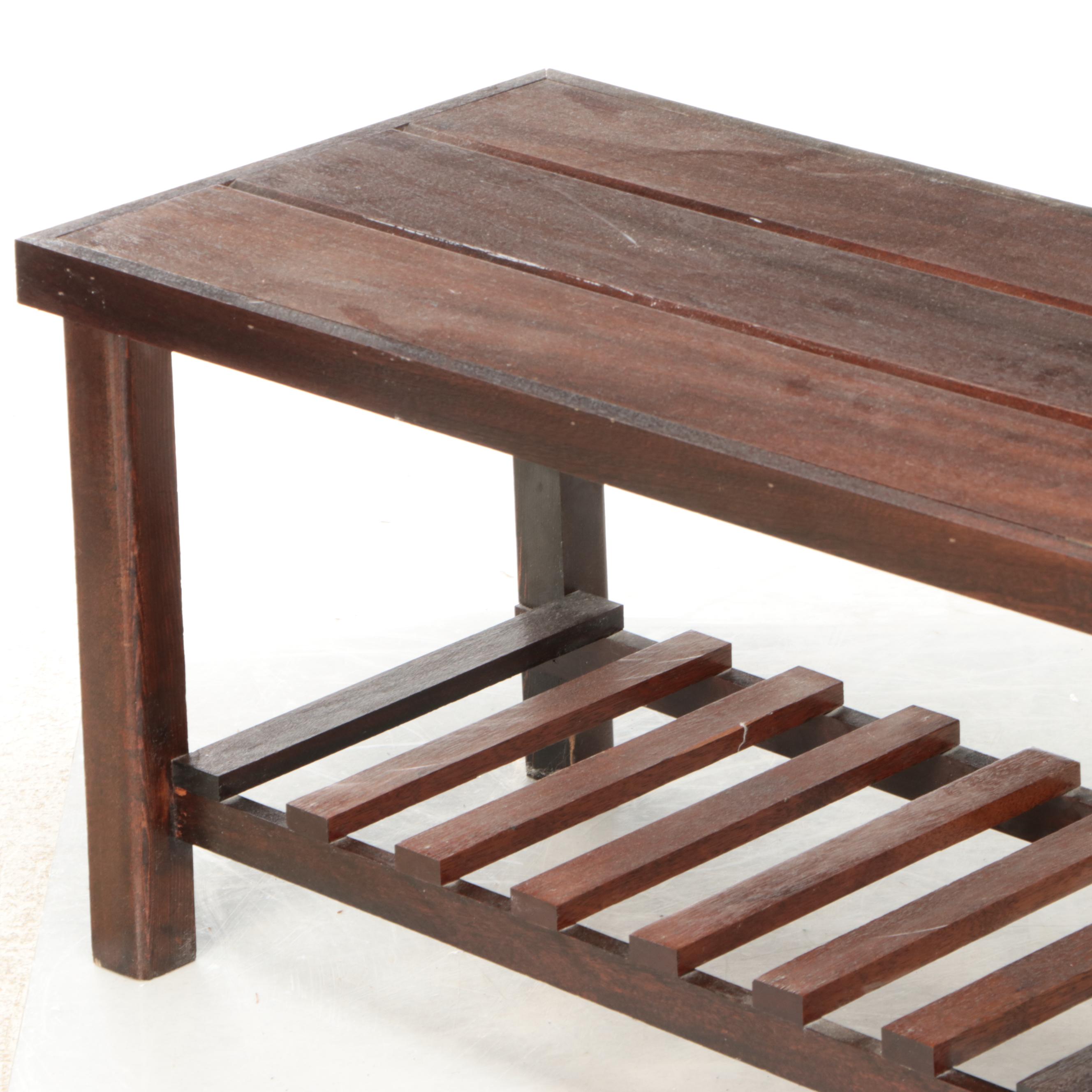 Mission Style Mahogany Finish Coffee Table