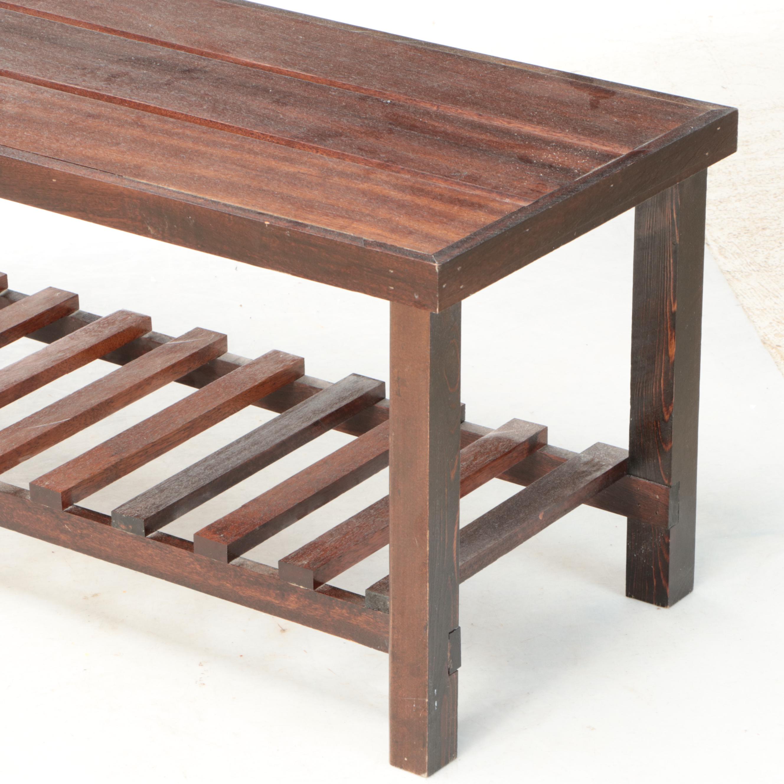 Mission Style Mahogany Finish Coffee Table