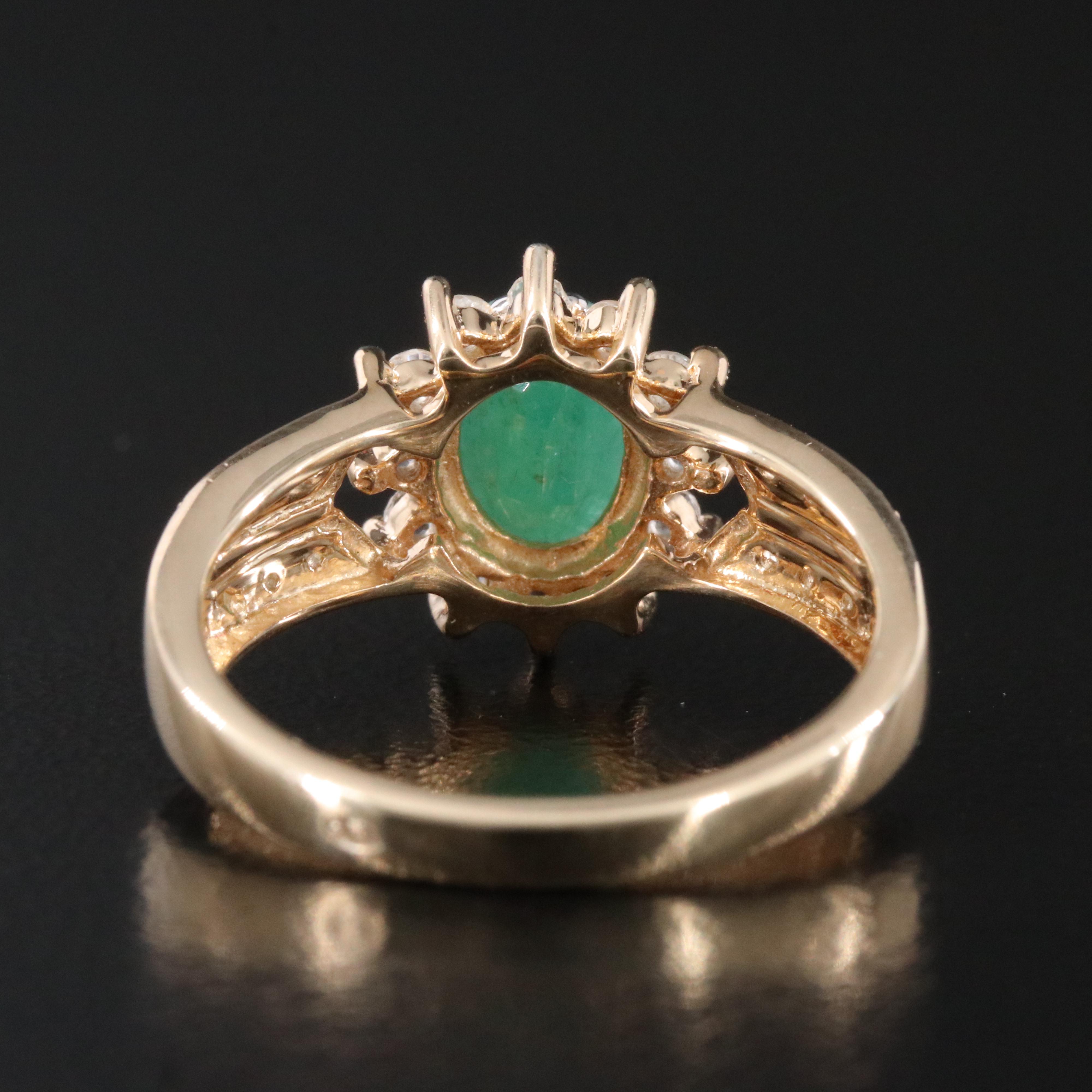 Sterling Emerald and White Topaz Ring