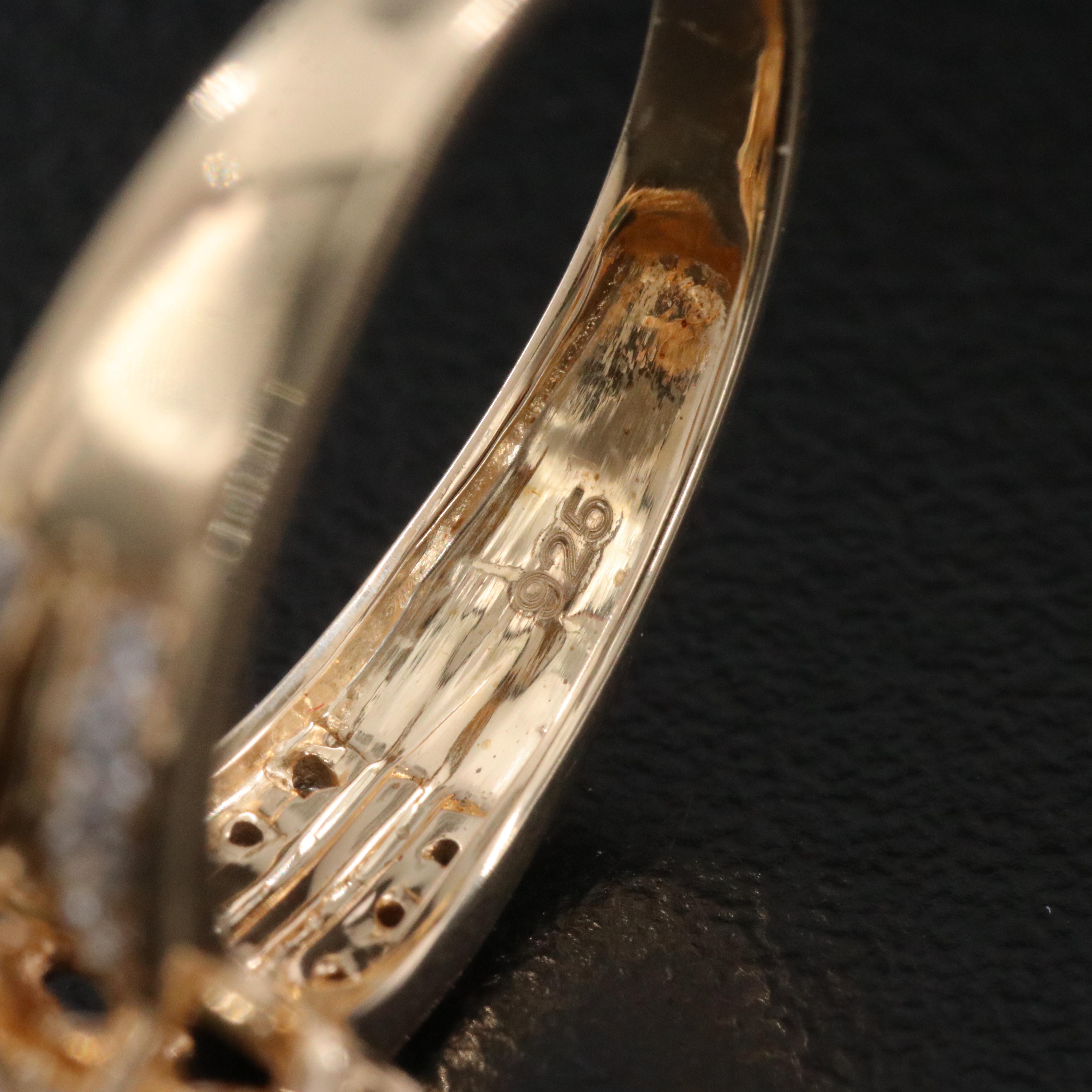 Sterling Emerald and White Topaz Ring