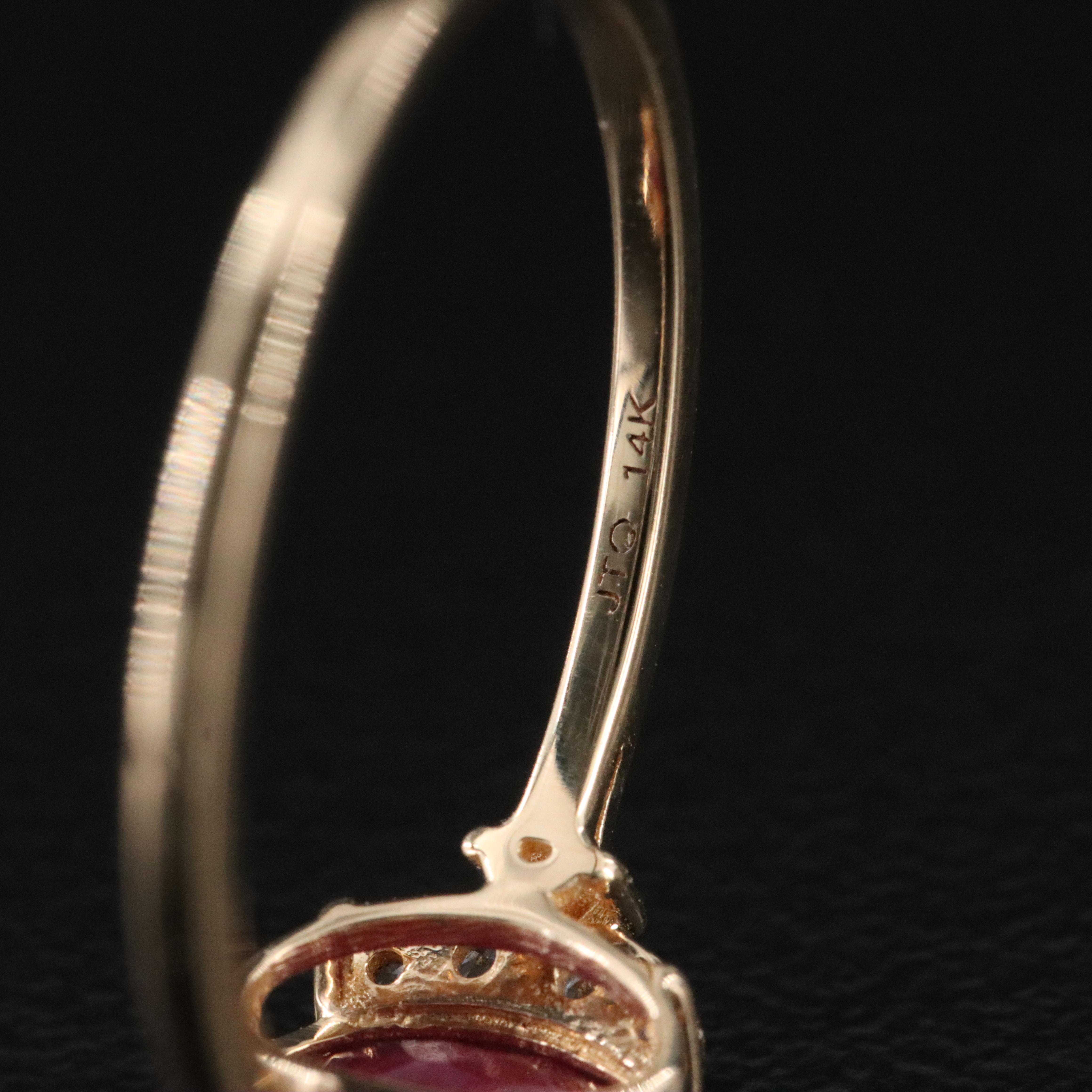 14K Filled Corundum and White Sapphire Ring