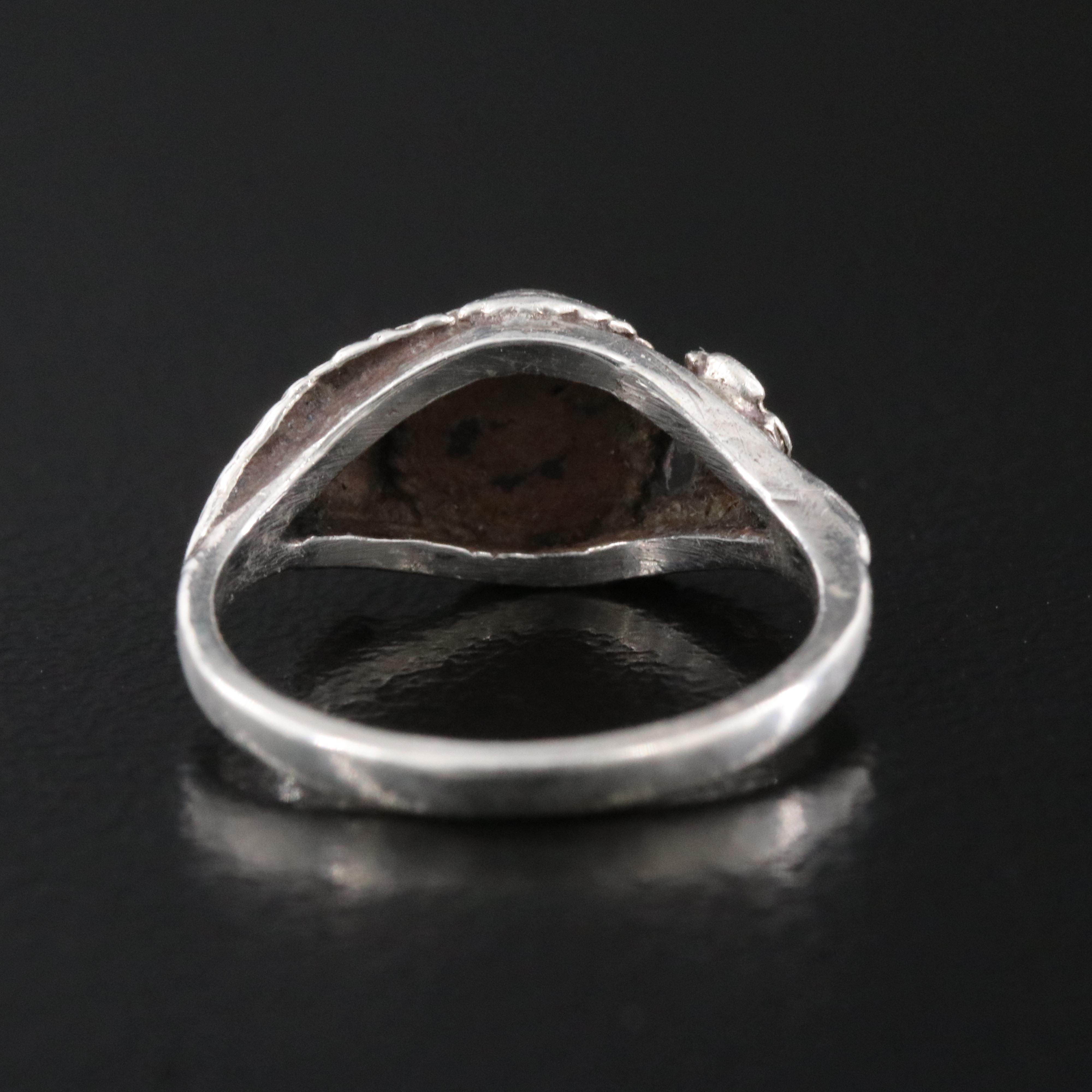 Sterling Imitation Malachite Ring