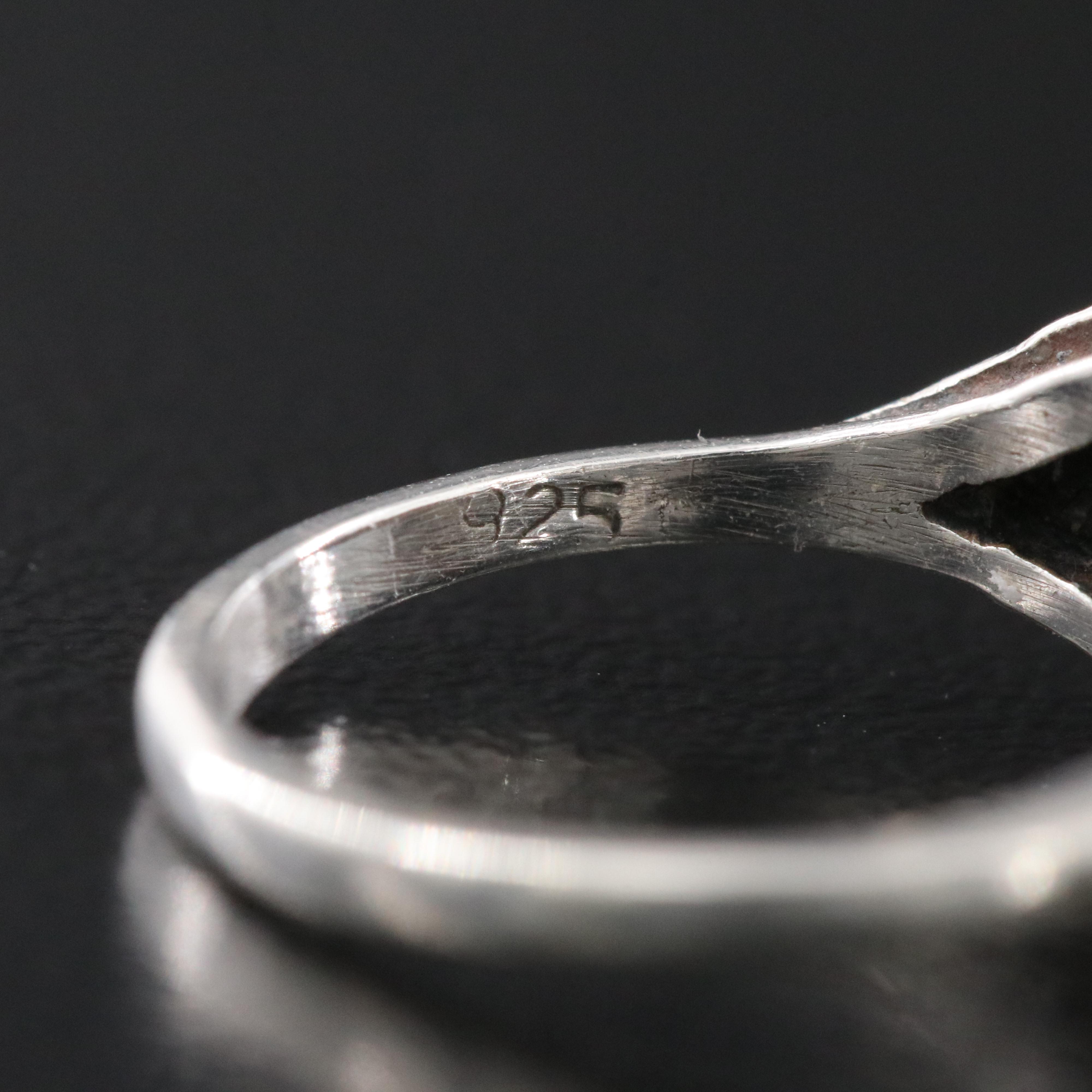 Sterling Imitation Malachite Ring