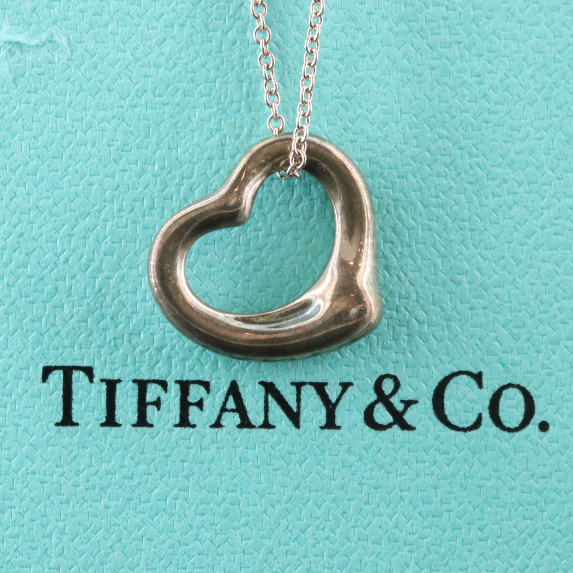 Elsa Peretti for Tiffany & Co. Open Heart Sterling Pendant Necklace