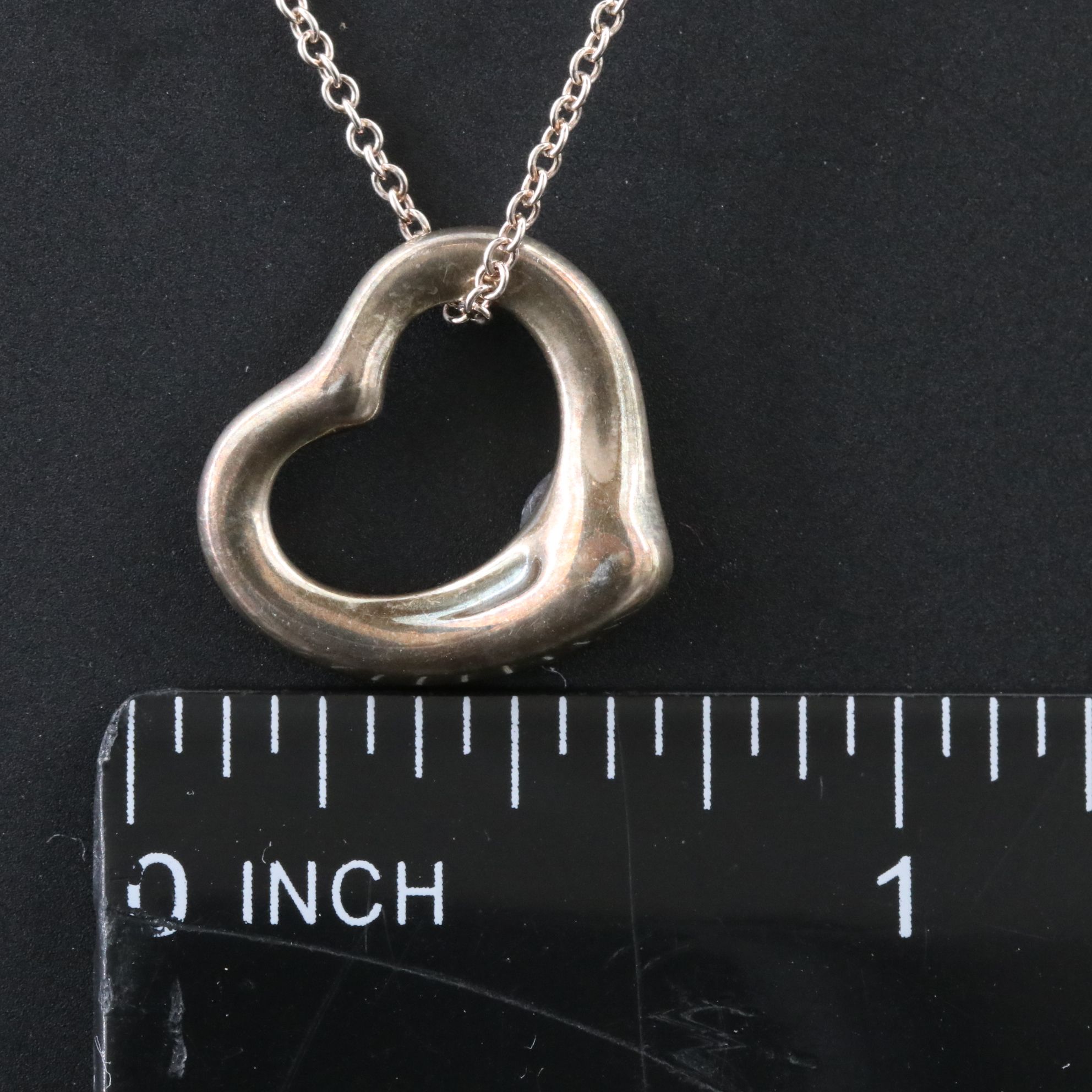 Elsa Peretti for Tiffany & Co. Open Heart Sterling Pendant Necklace