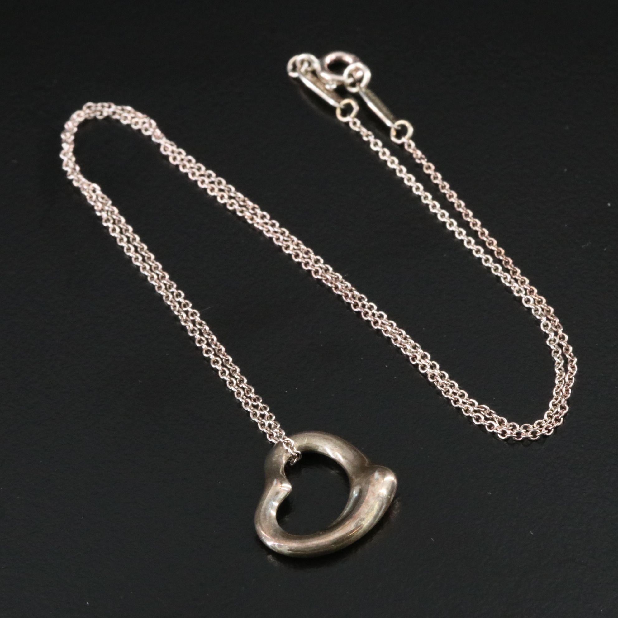 Elsa Peretti for Tiffany & Co. Open Heart Sterling Pendant Necklace