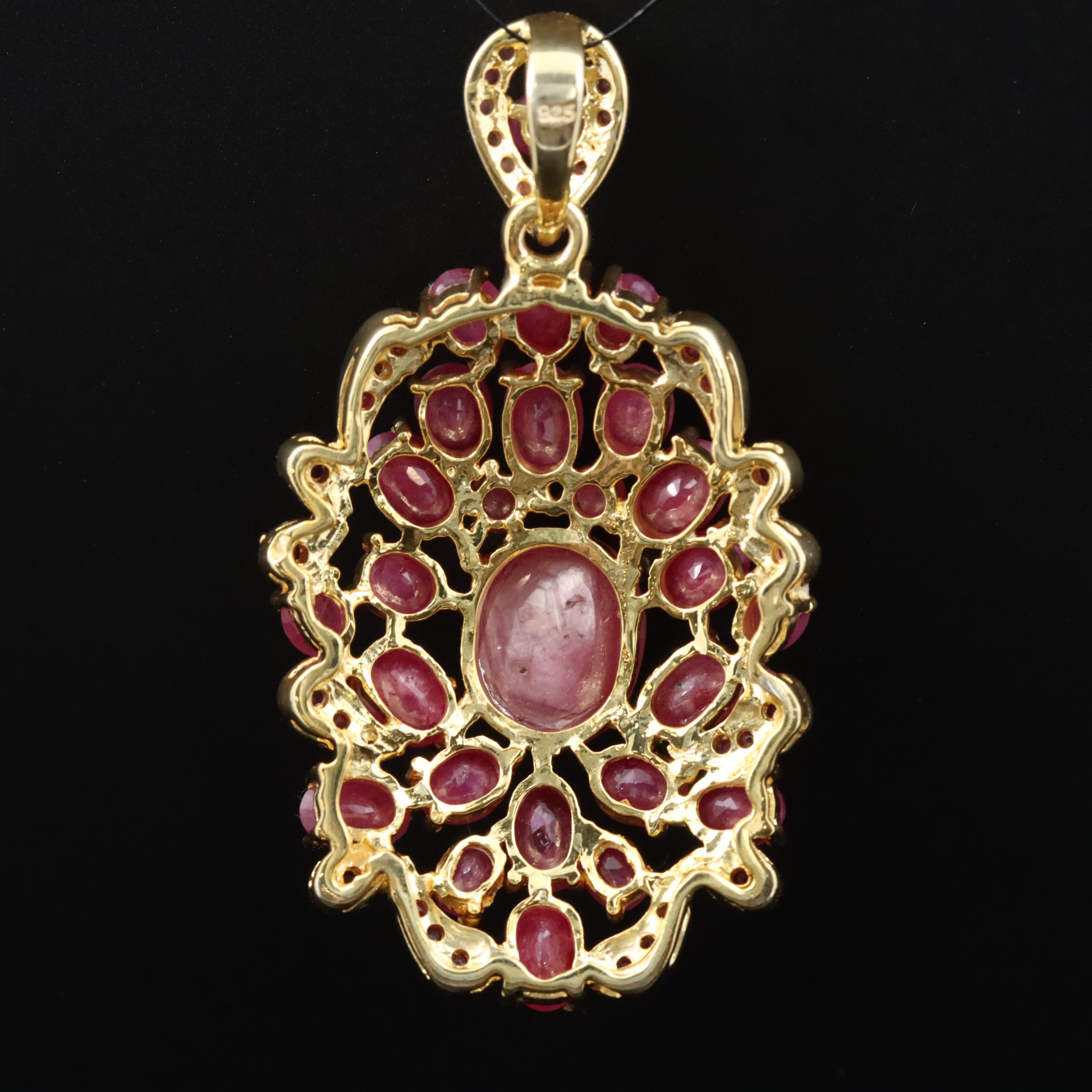 Sterling Star Filled Corundum and Filled Corundum Pendant