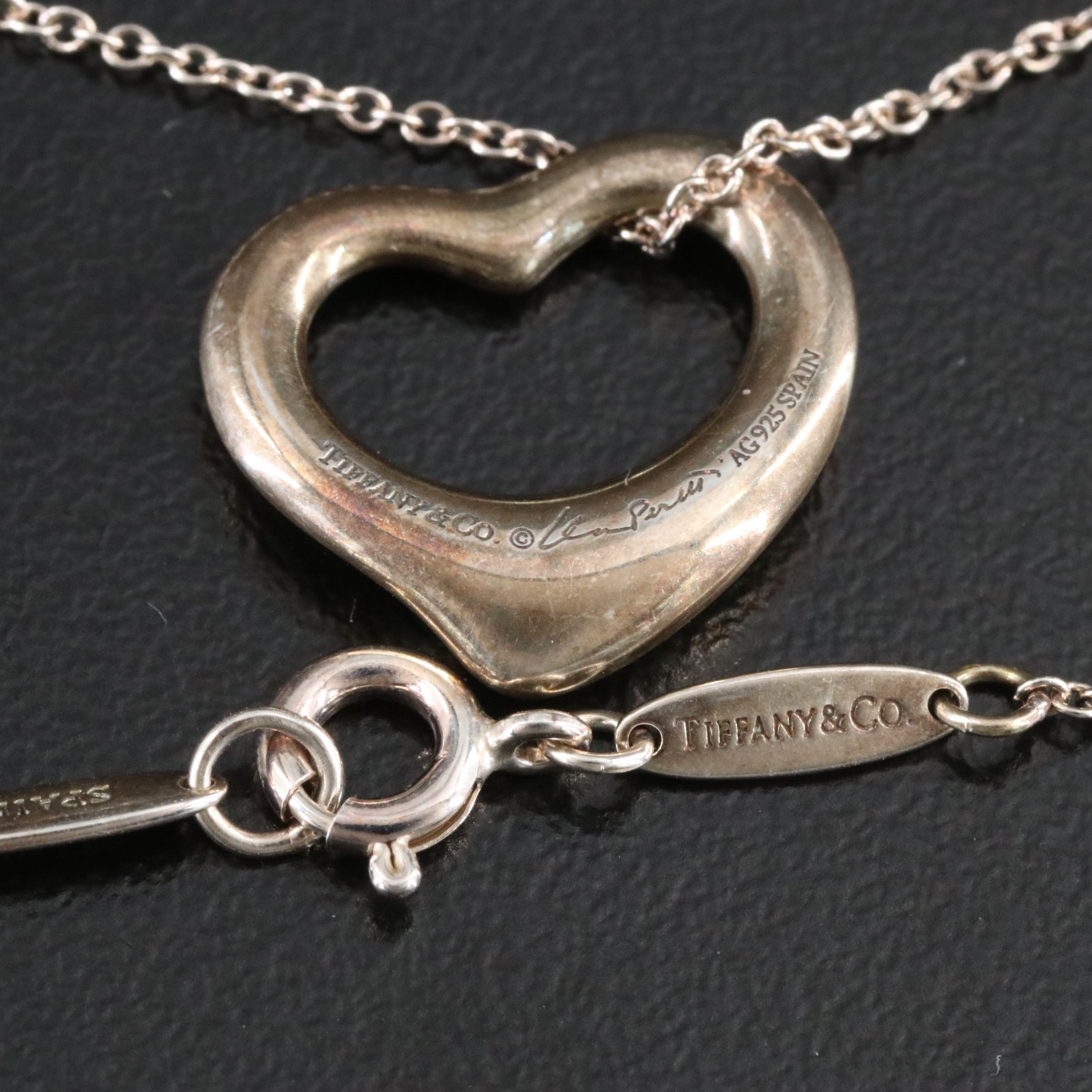 Elsa Peretti for Tiffany & Co. Open Heart Sterling Pendant Necklace