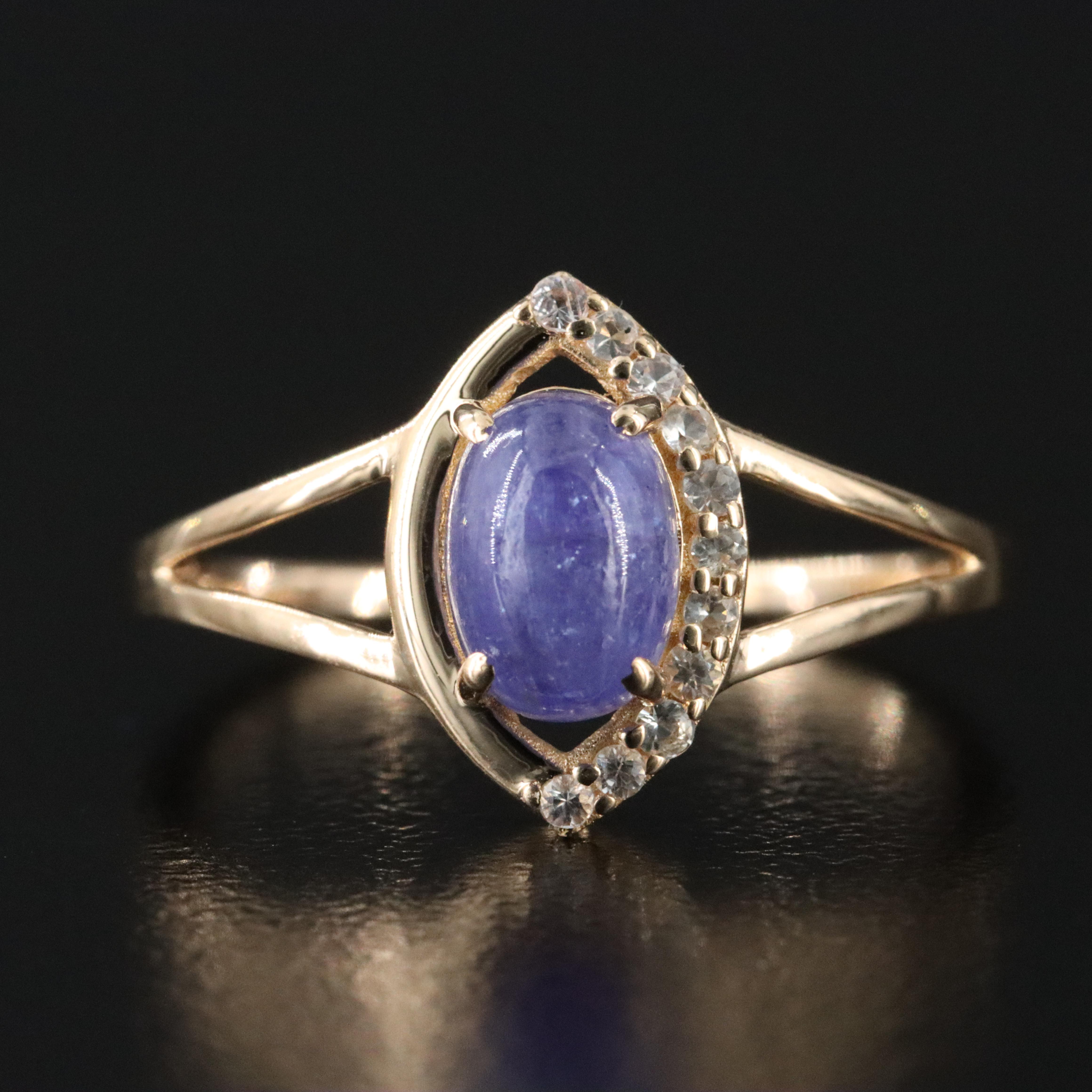 14K Tanzanite and White Sapphire Ring